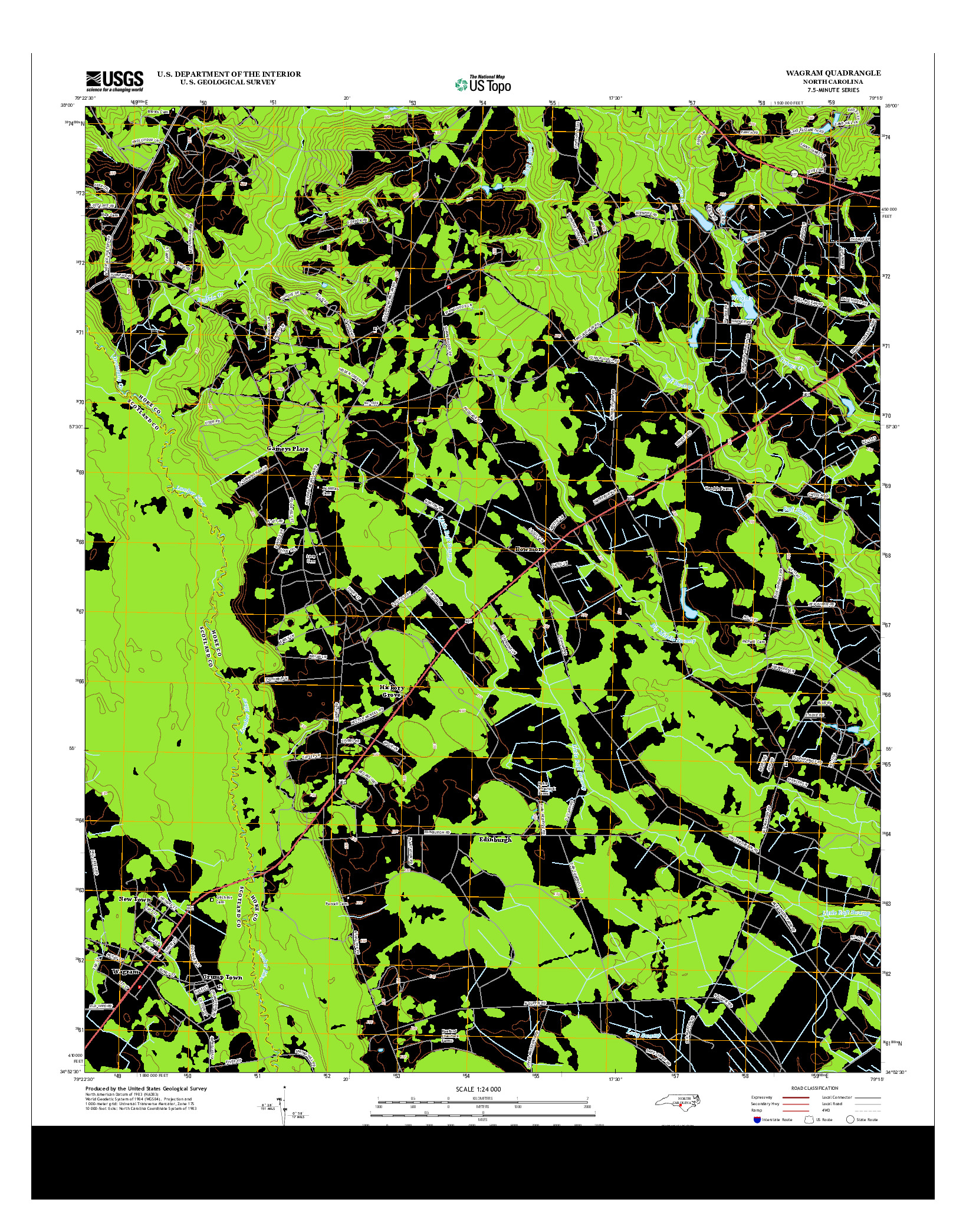 USGS US TOPO 7.5-MINUTE MAP FOR WAGRAM, NC 2013