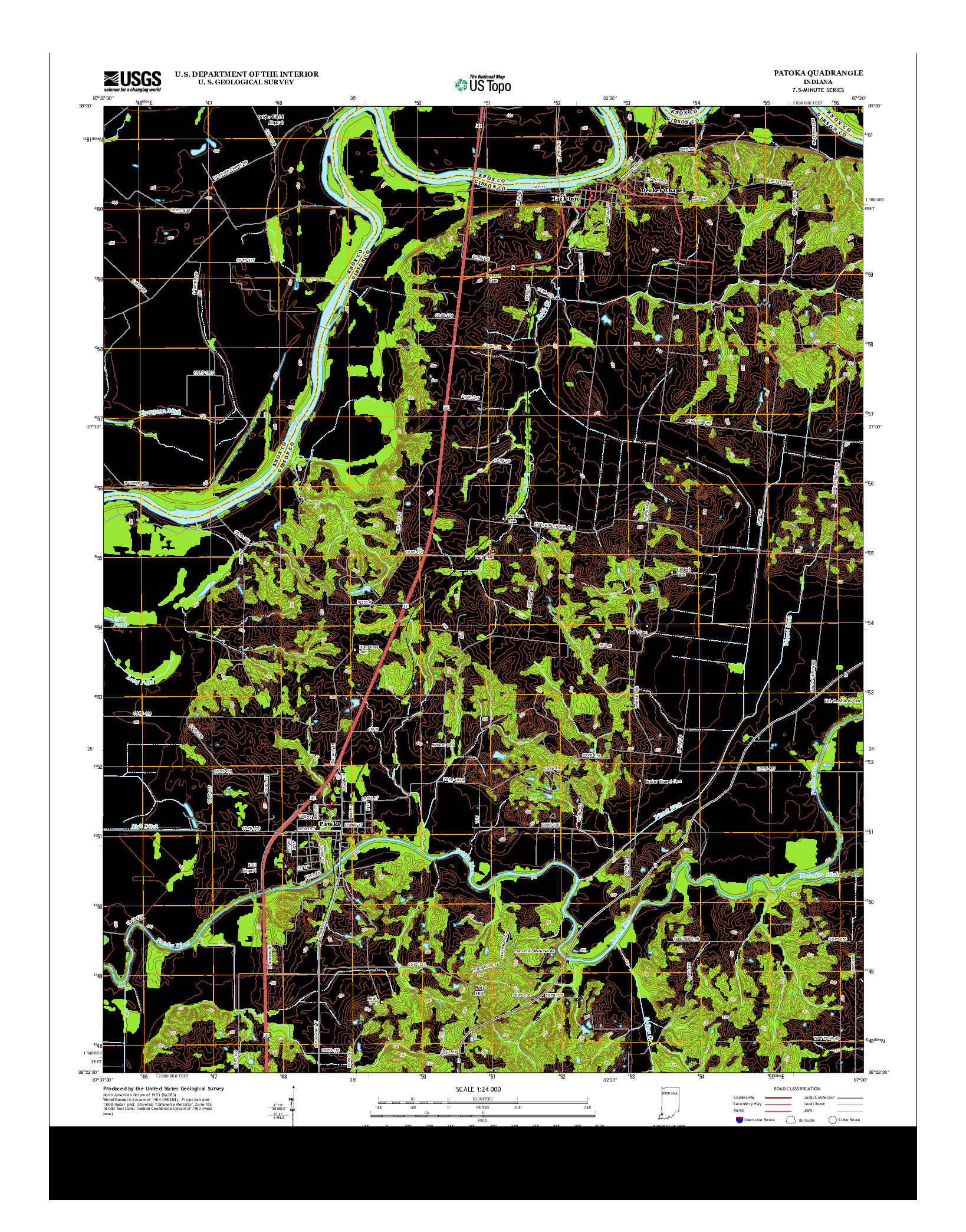 USGS US TOPO 7.5-MINUTE MAP FOR PATOKA, IN 2013