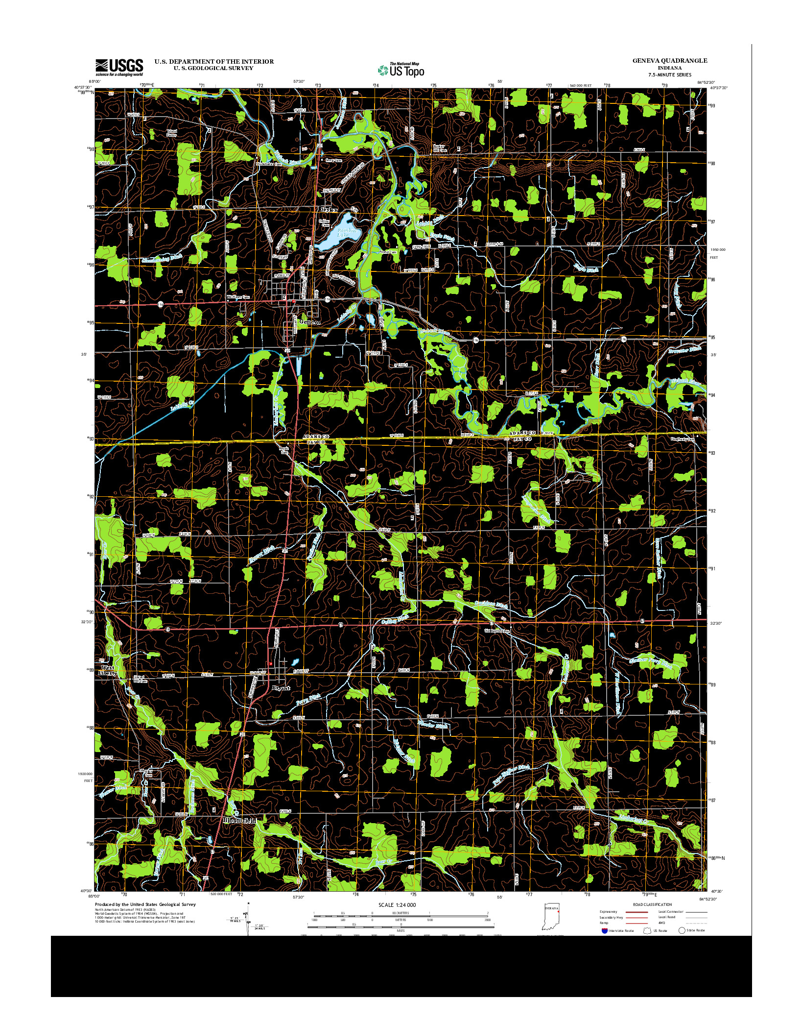 USGS US TOPO 7.5-MINUTE MAP FOR GENEVA, IN 2013