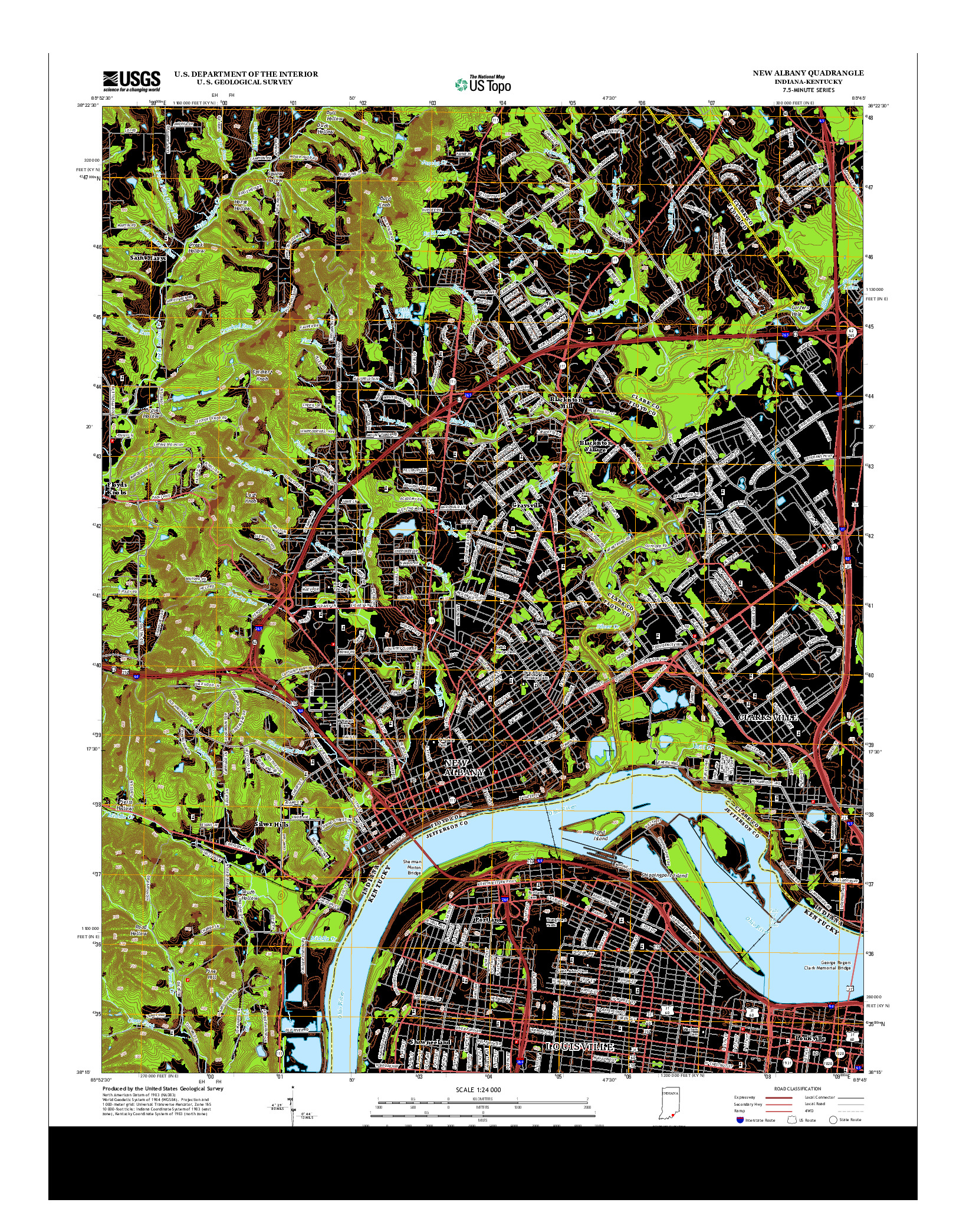 USGS US TOPO 7.5-MINUTE MAP FOR NEW ALBANY, IN-KY 2013