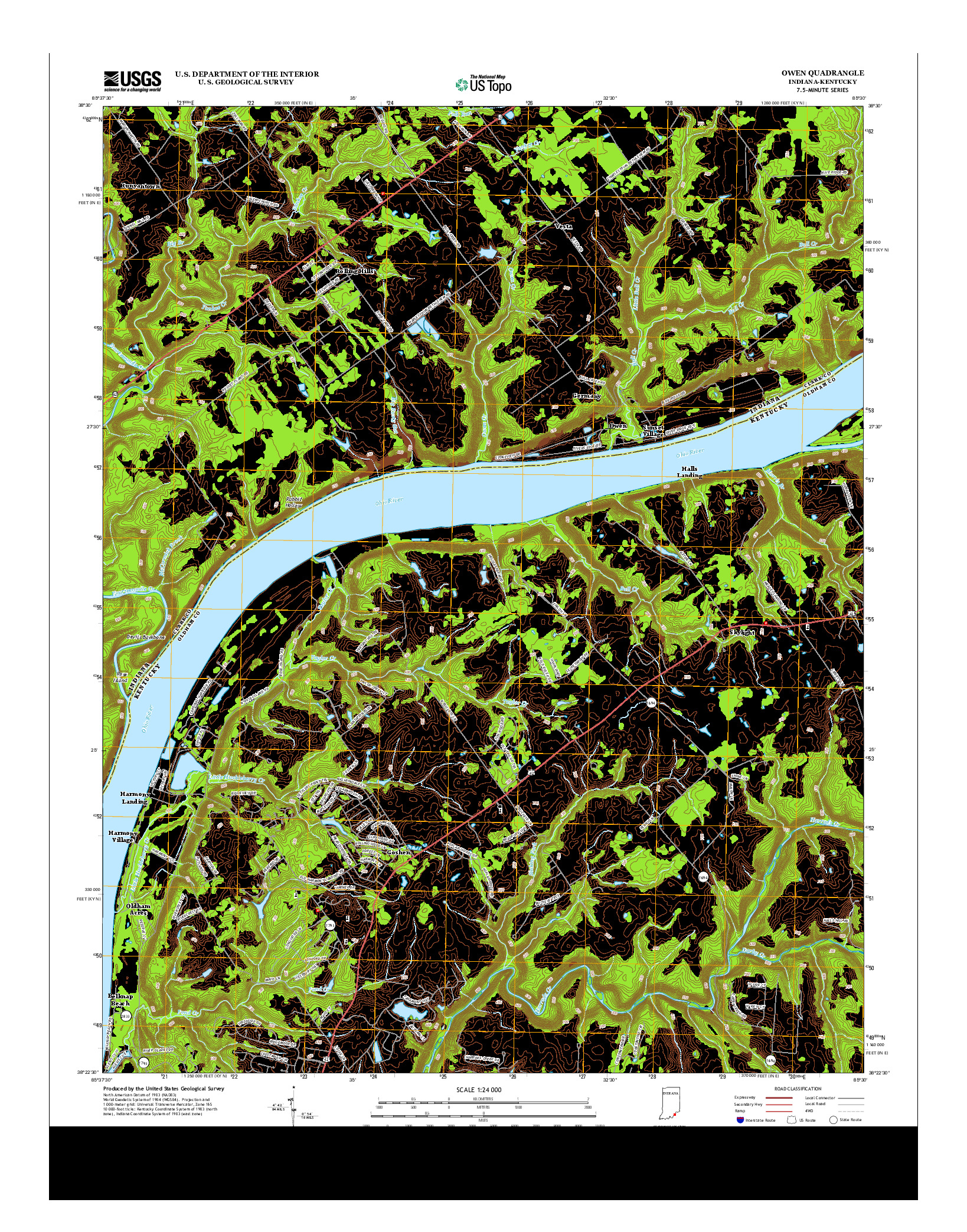 USGS US TOPO 7.5-MINUTE MAP FOR OWEN, IN-KY 2013