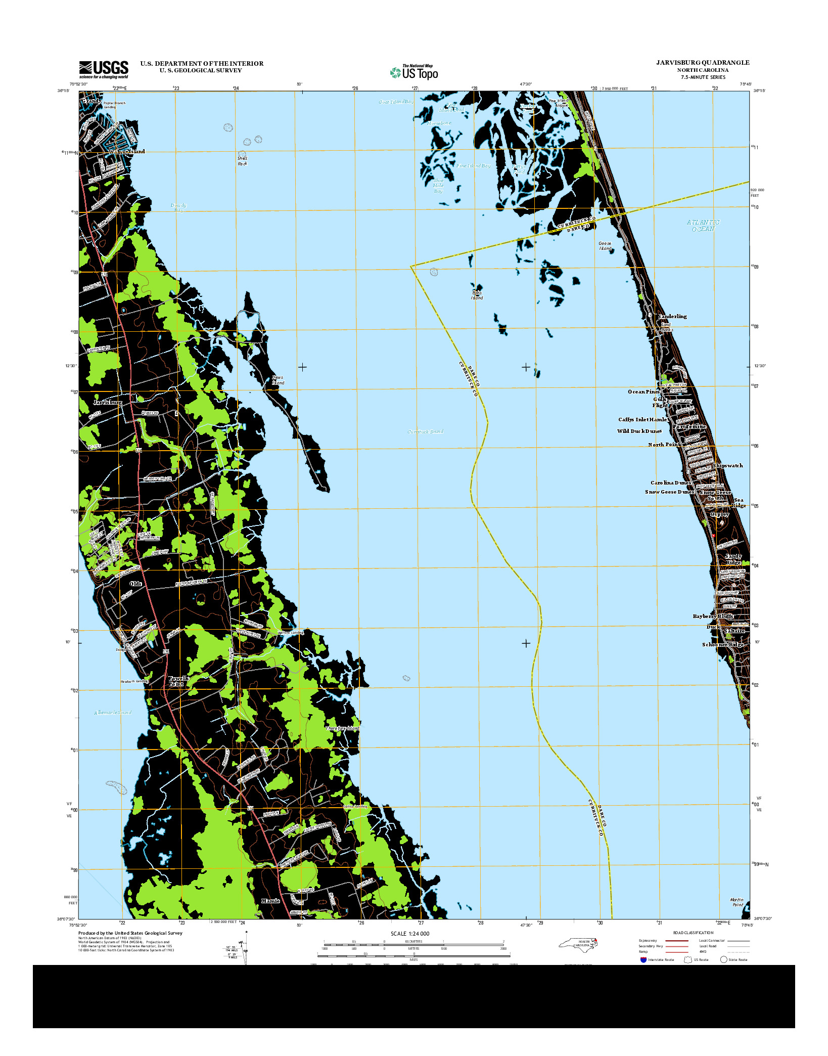 USGS US TOPO 7.5-MINUTE MAP FOR JARVISBURG, NC 2013