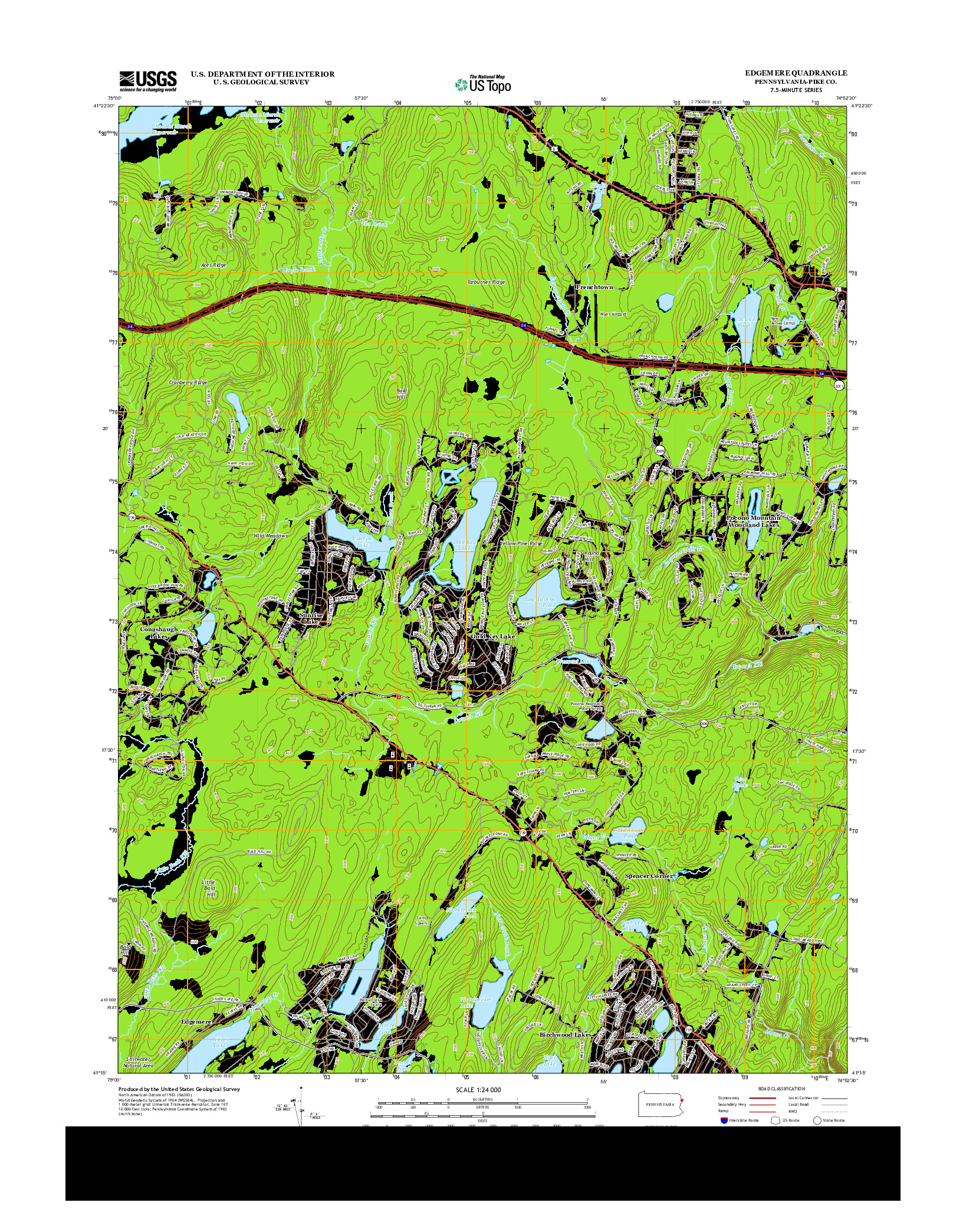 USGS US TOPO 7.5-MINUTE MAP FOR EDGEMERE, PA 2013