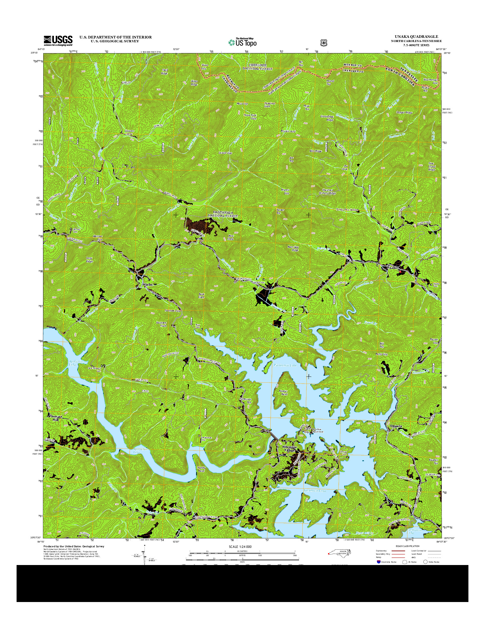 USGS US TOPO 7.5-MINUTE MAP FOR UNAKA, NC-TN 2013