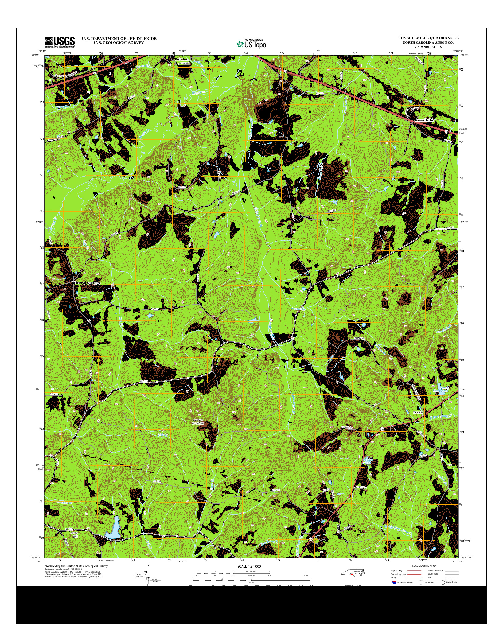 USGS US TOPO 7.5-MINUTE MAP FOR RUSSELLVILLE, NC 2013