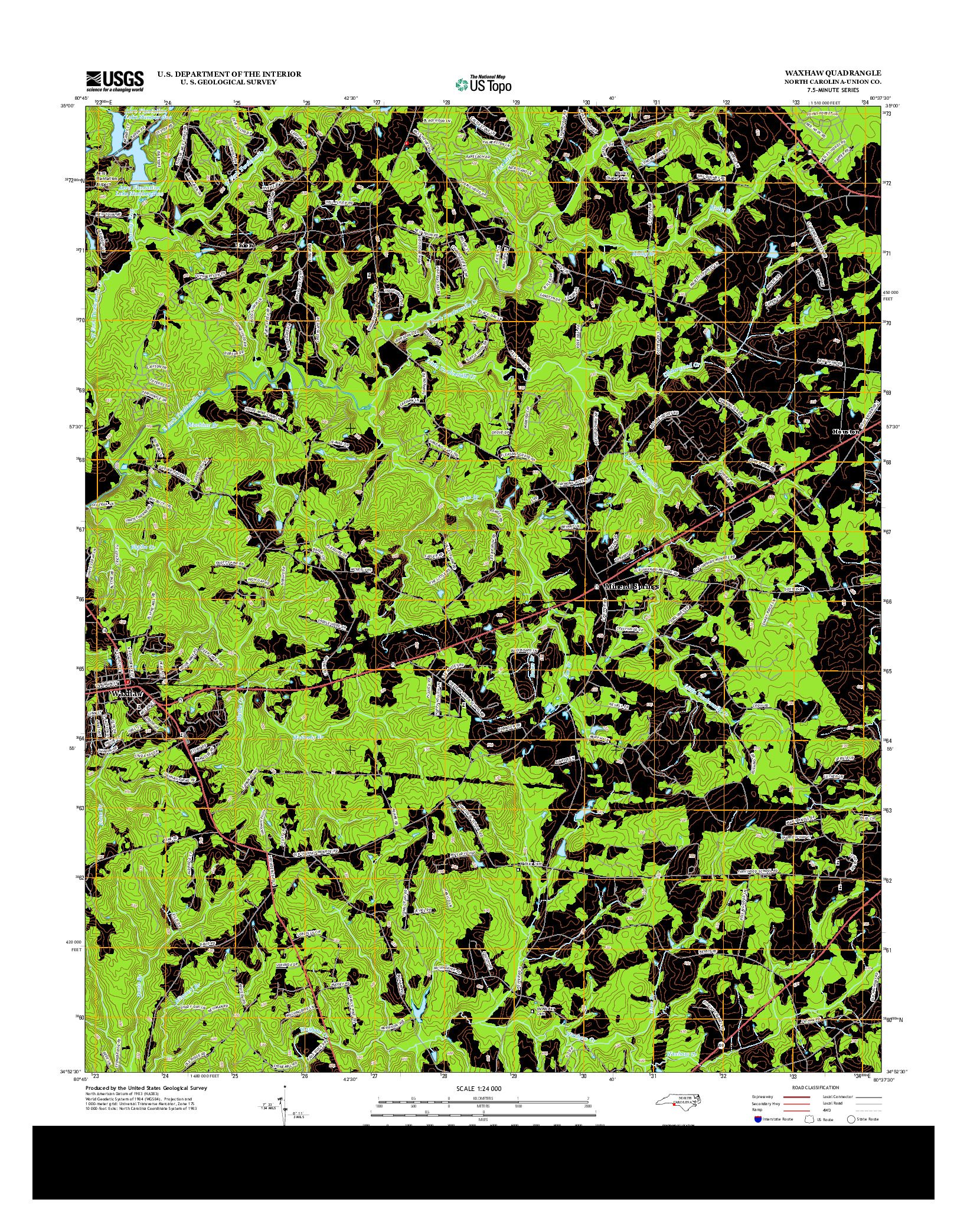 USGS US TOPO 7.5-MINUTE MAP FOR WAXHAW, NC 2013