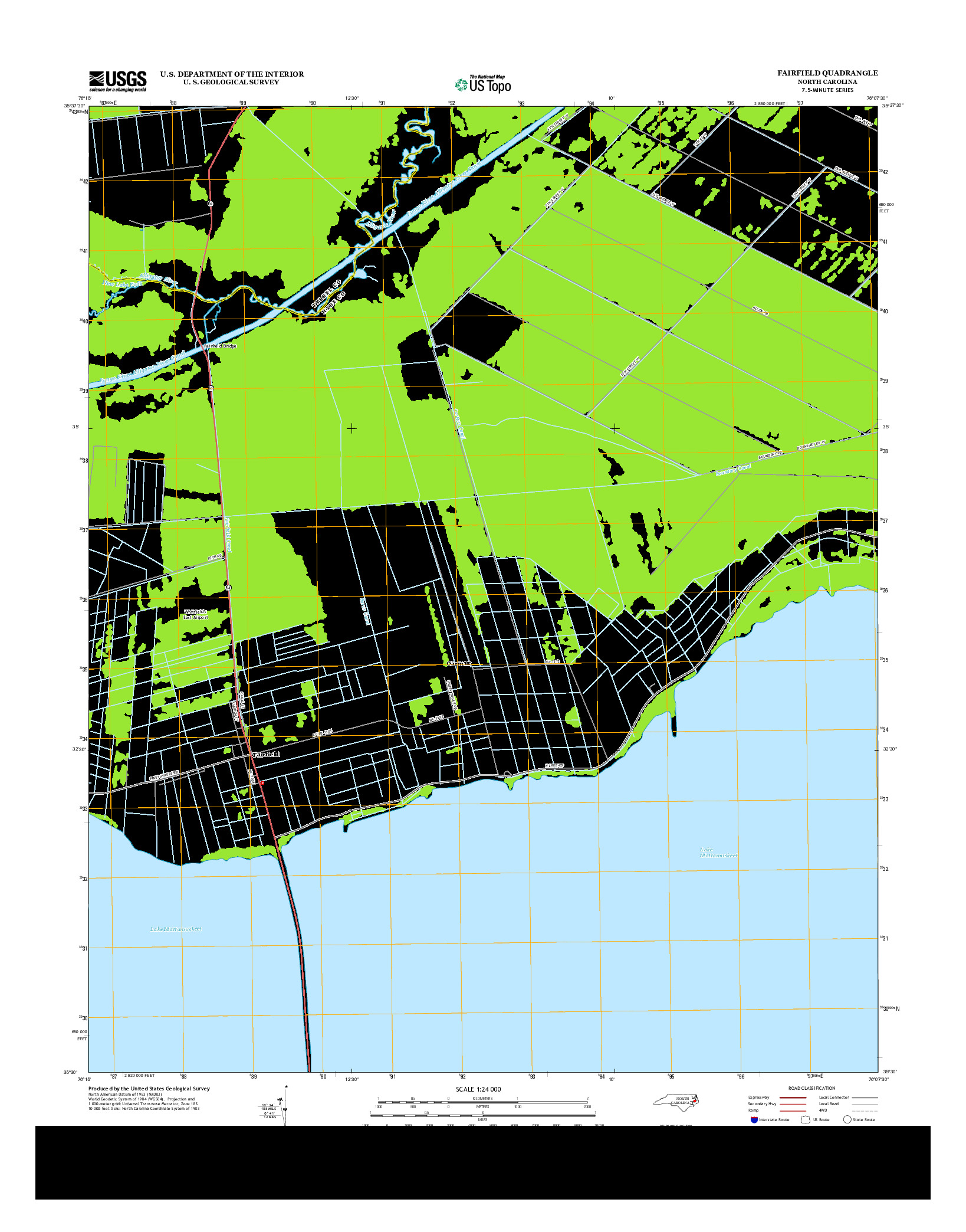 USGS US TOPO 7.5-MINUTE MAP FOR FAIRFIELD, NC 2013