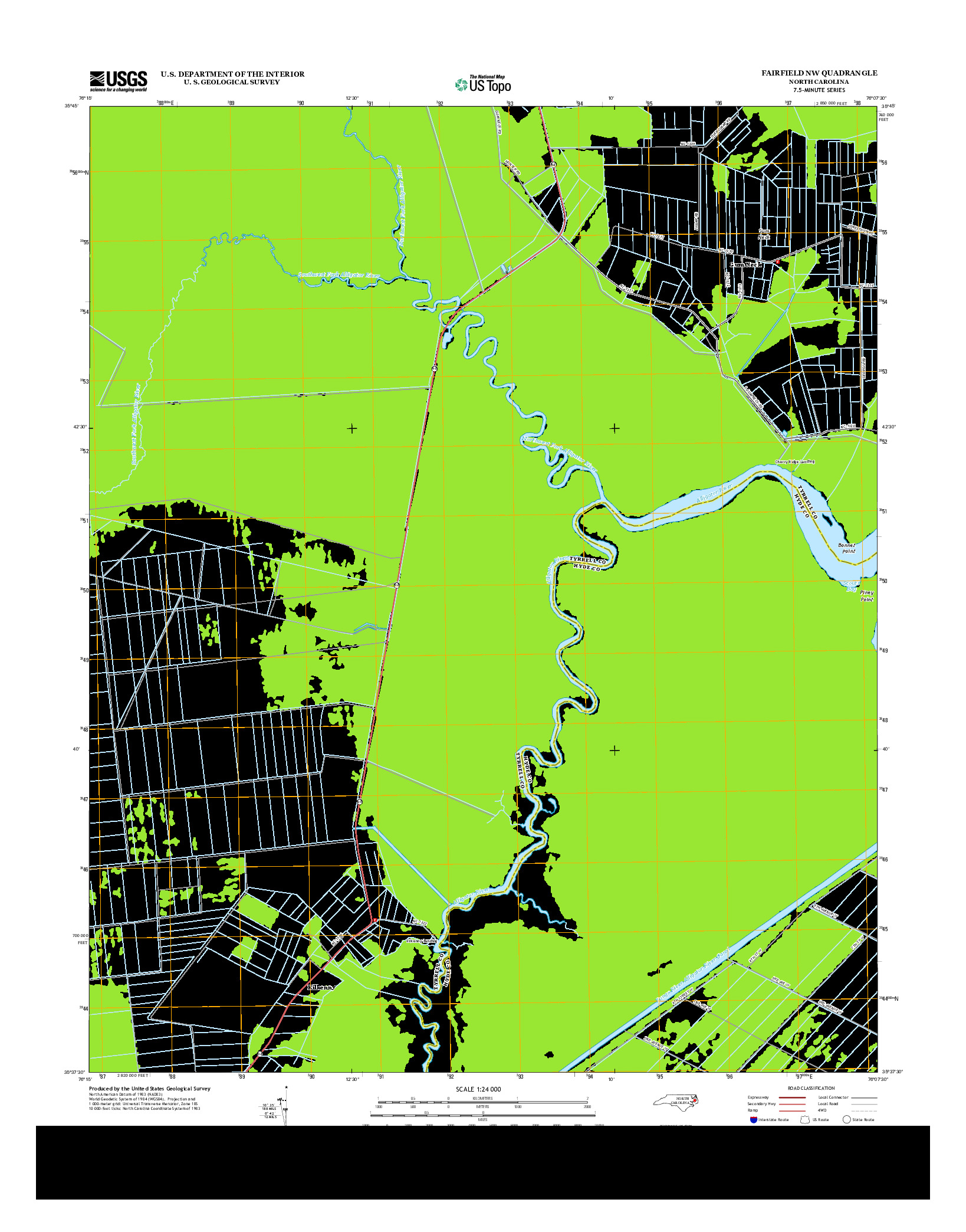 USGS US TOPO 7.5-MINUTE MAP FOR FAIRFIELD NW, NC 2013