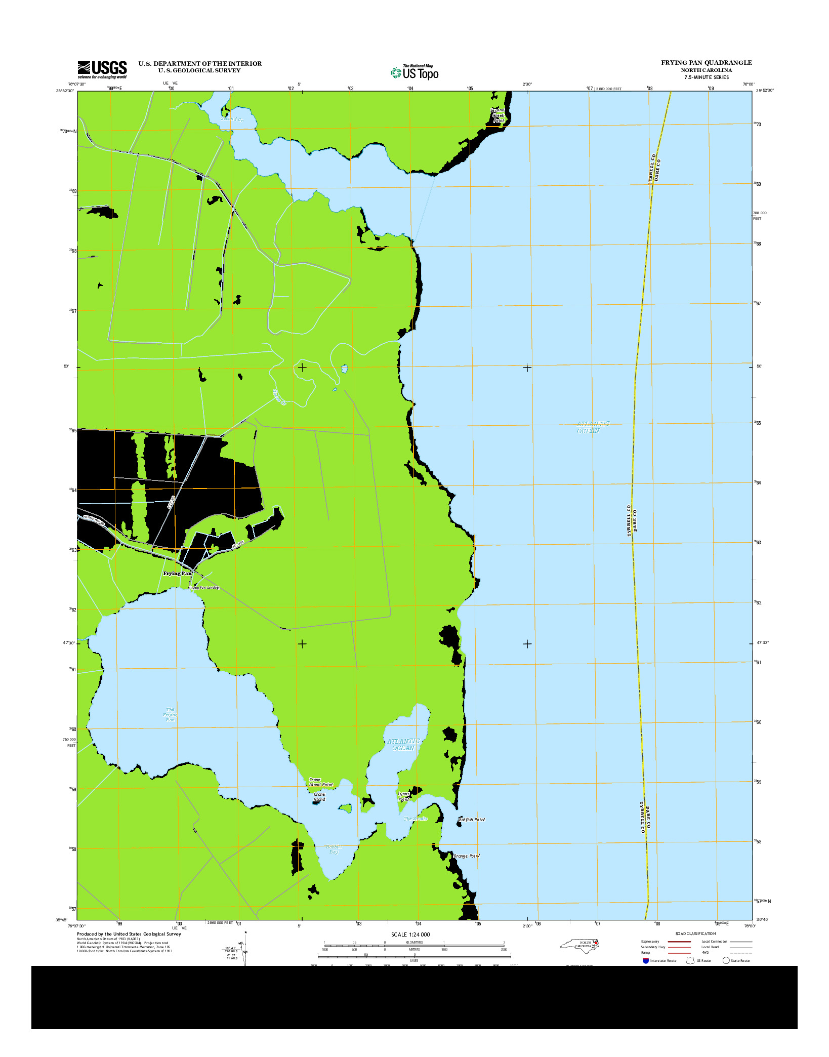 USGS US TOPO 7.5-MINUTE MAP FOR FRYING PAN, NC 2013