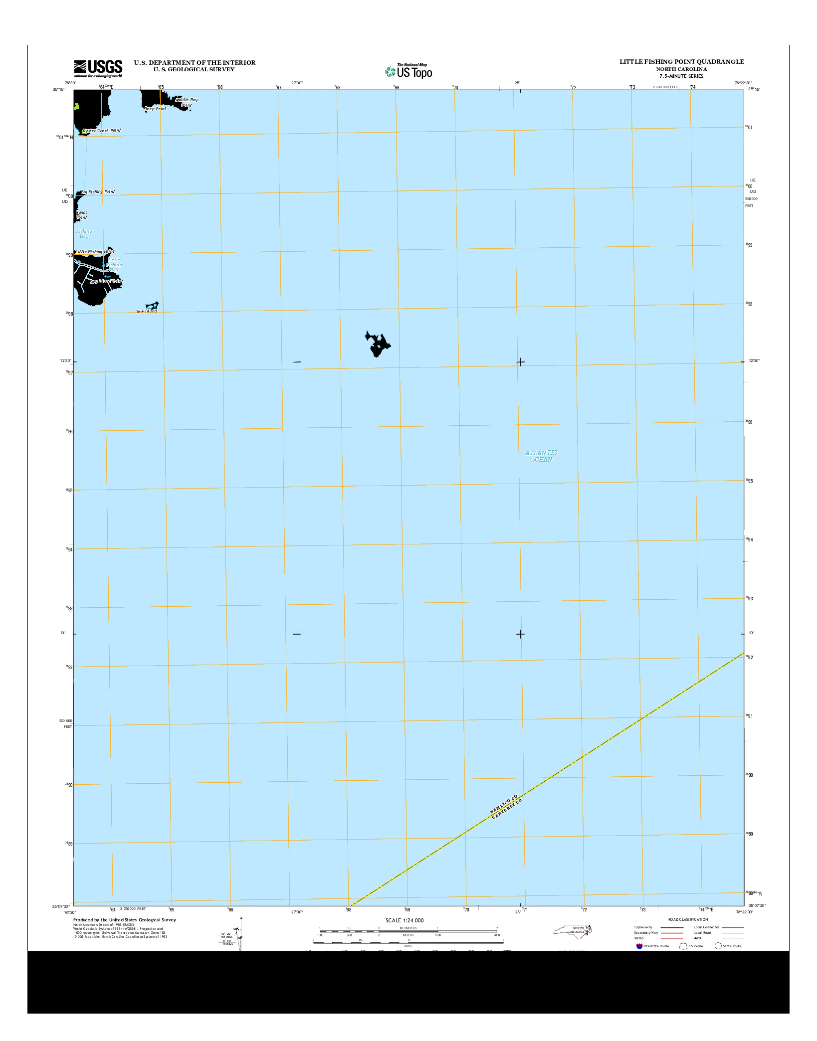 USGS US TOPO 7.5-MINUTE MAP FOR LITTLE FISHING POINT, NC 2013