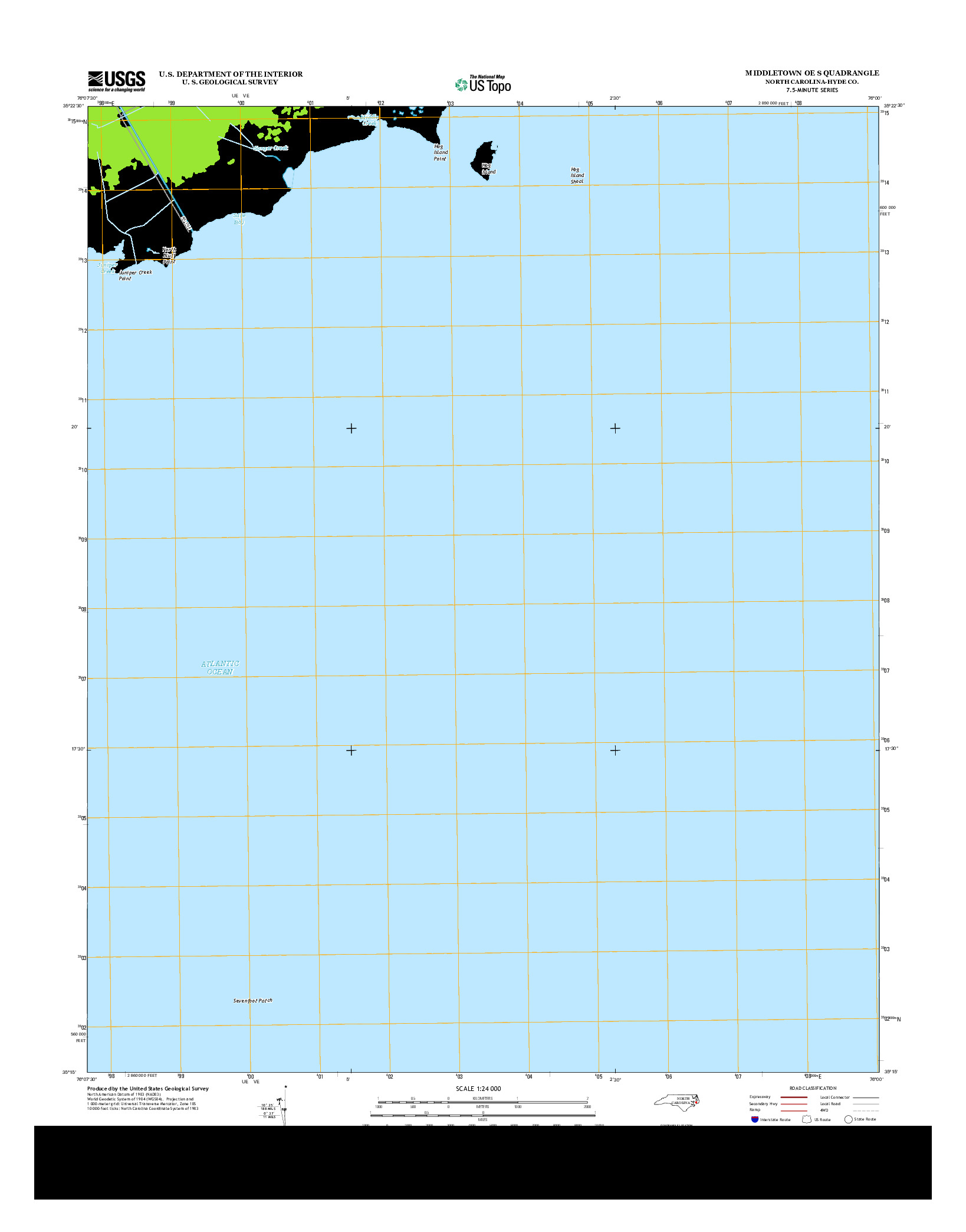 USGS US TOPO 7.5-MINUTE MAP FOR MIDDLETOWN OE S, NC 2013