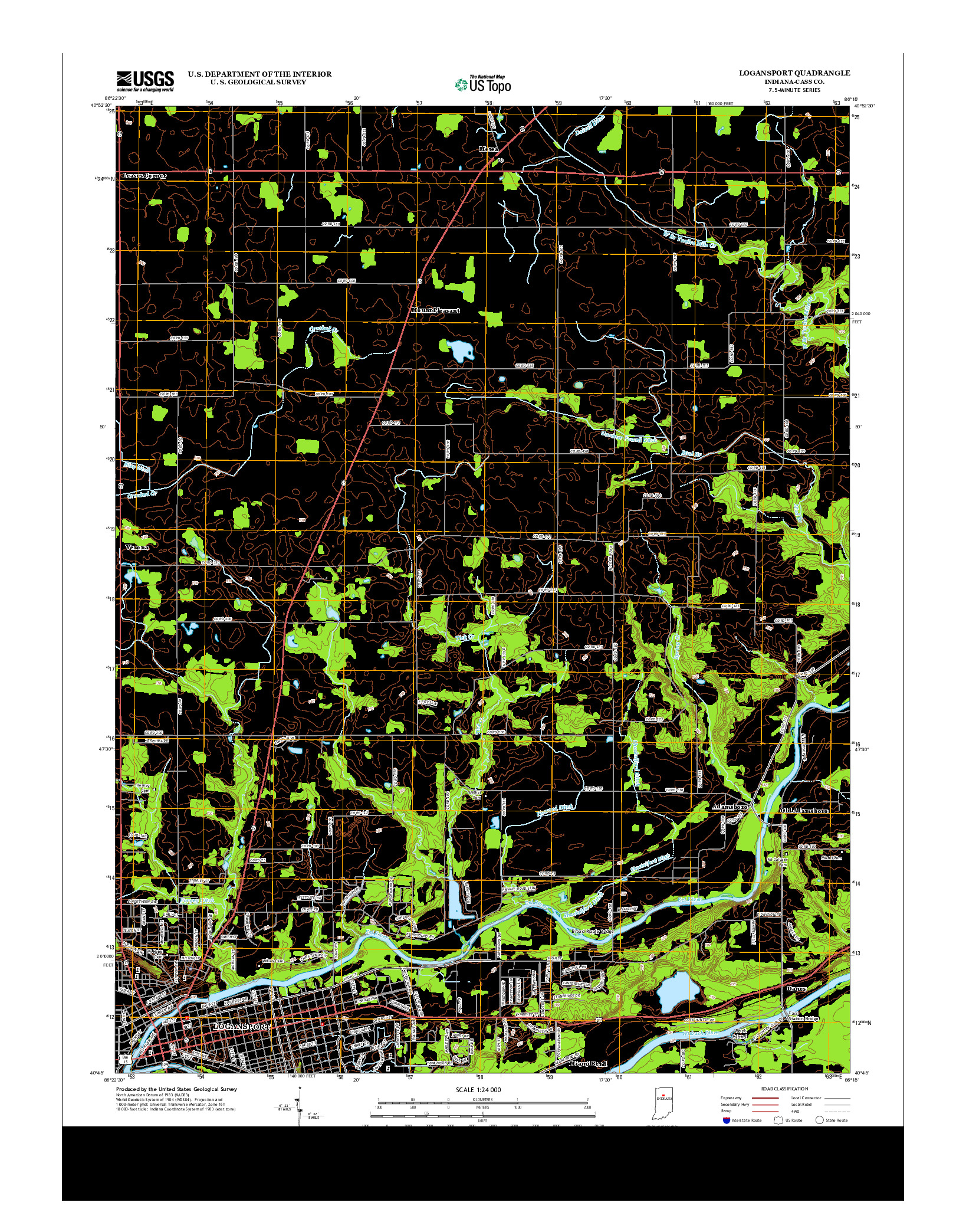 USGS US TOPO 7.5-MINUTE MAP FOR LOGANSPORT, IN 2013