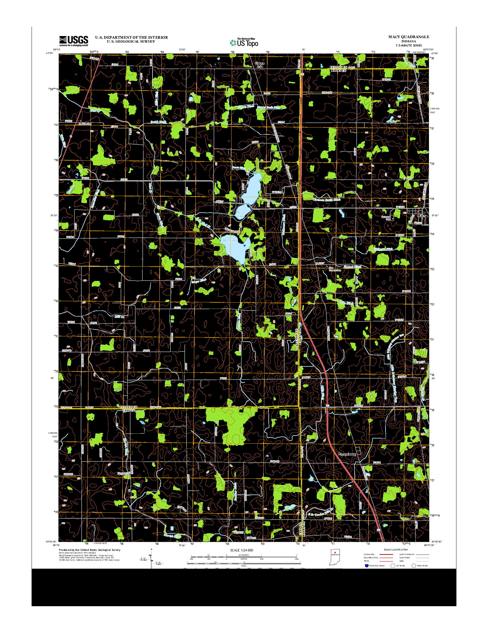 USGS US TOPO 7.5-MINUTE MAP FOR MACY, IN 2013