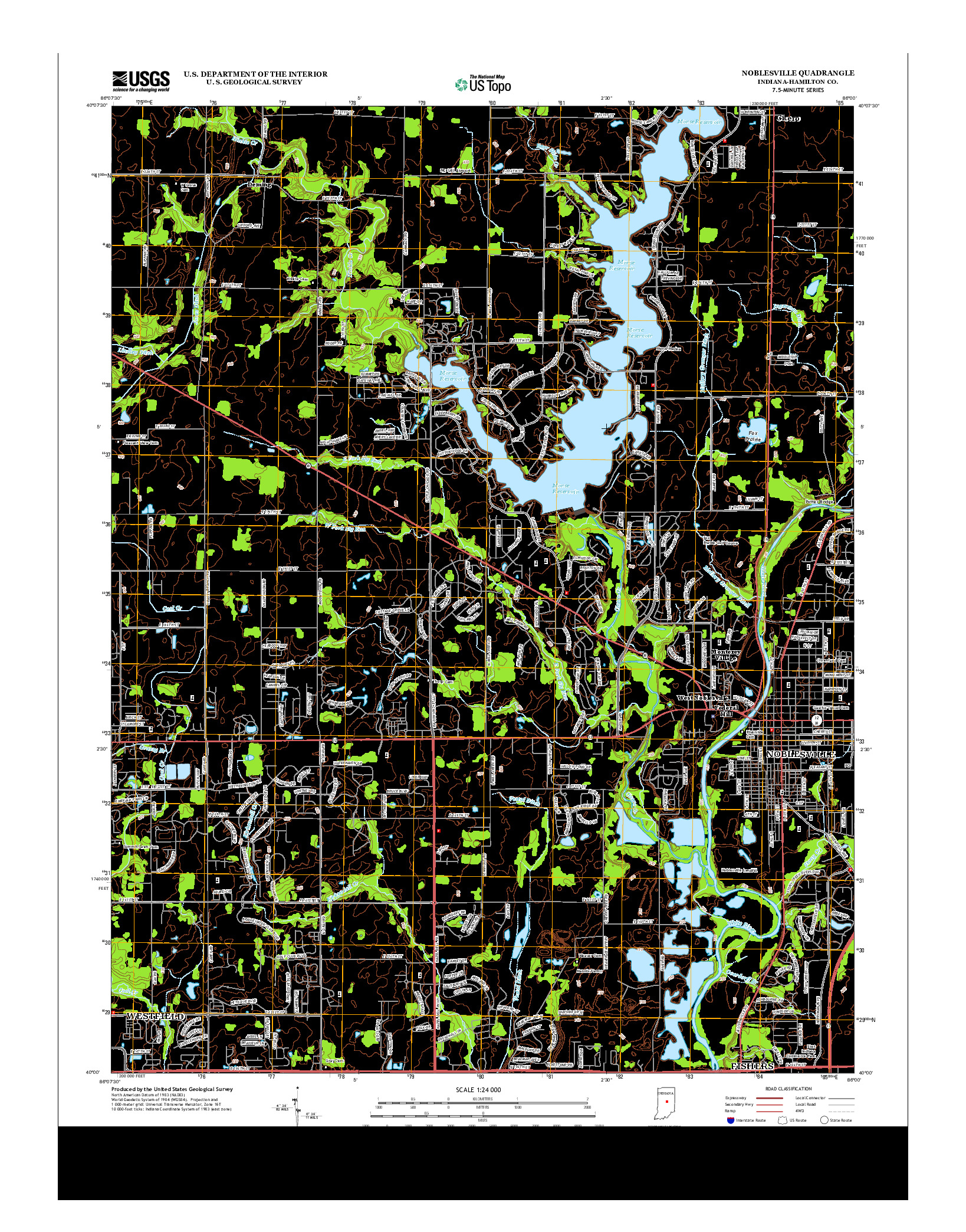 USGS US TOPO 7.5-MINUTE MAP FOR NOBLESVILLE, IN 2013