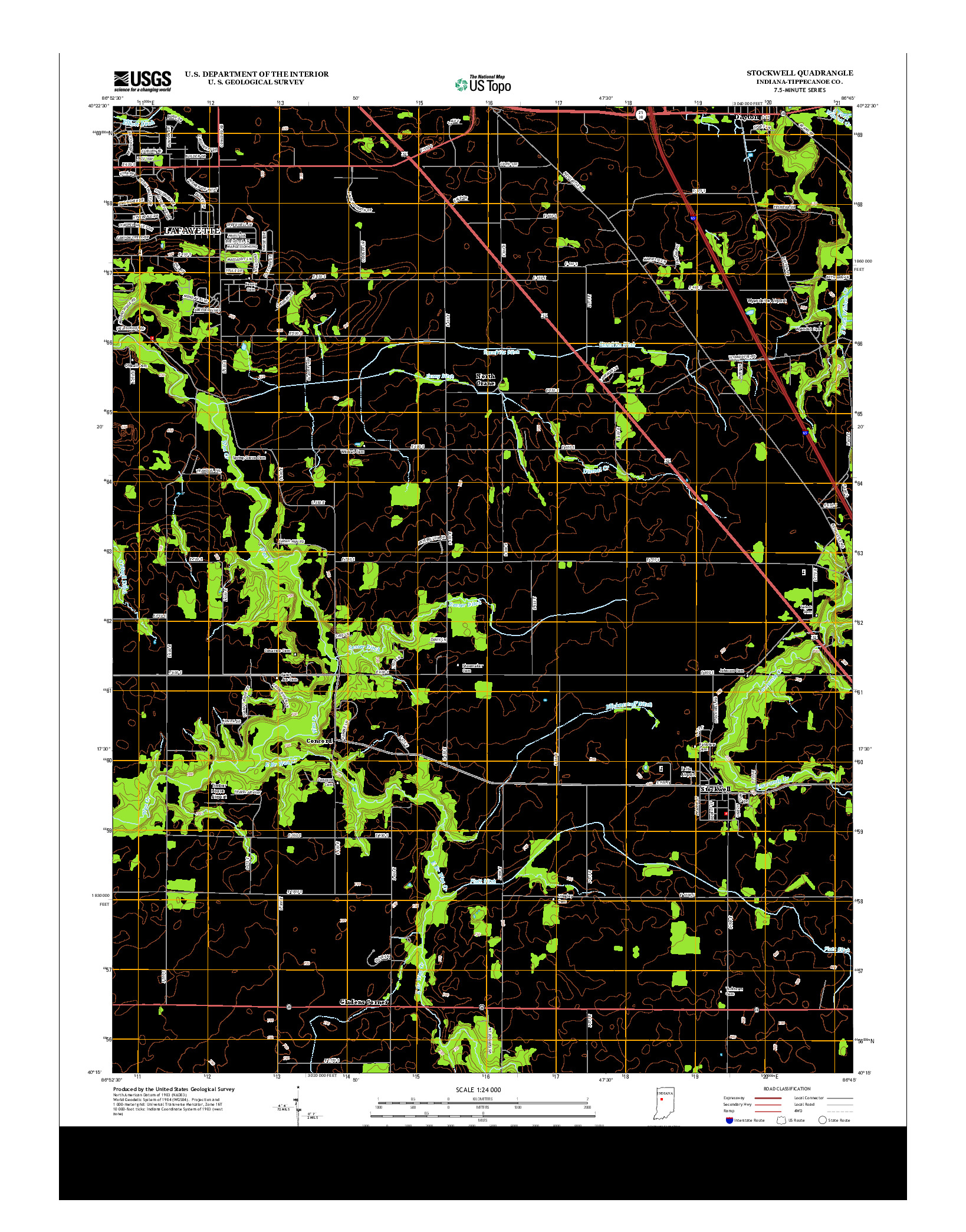 USGS US TOPO 7.5-MINUTE MAP FOR STOCKWELL, IN 2013