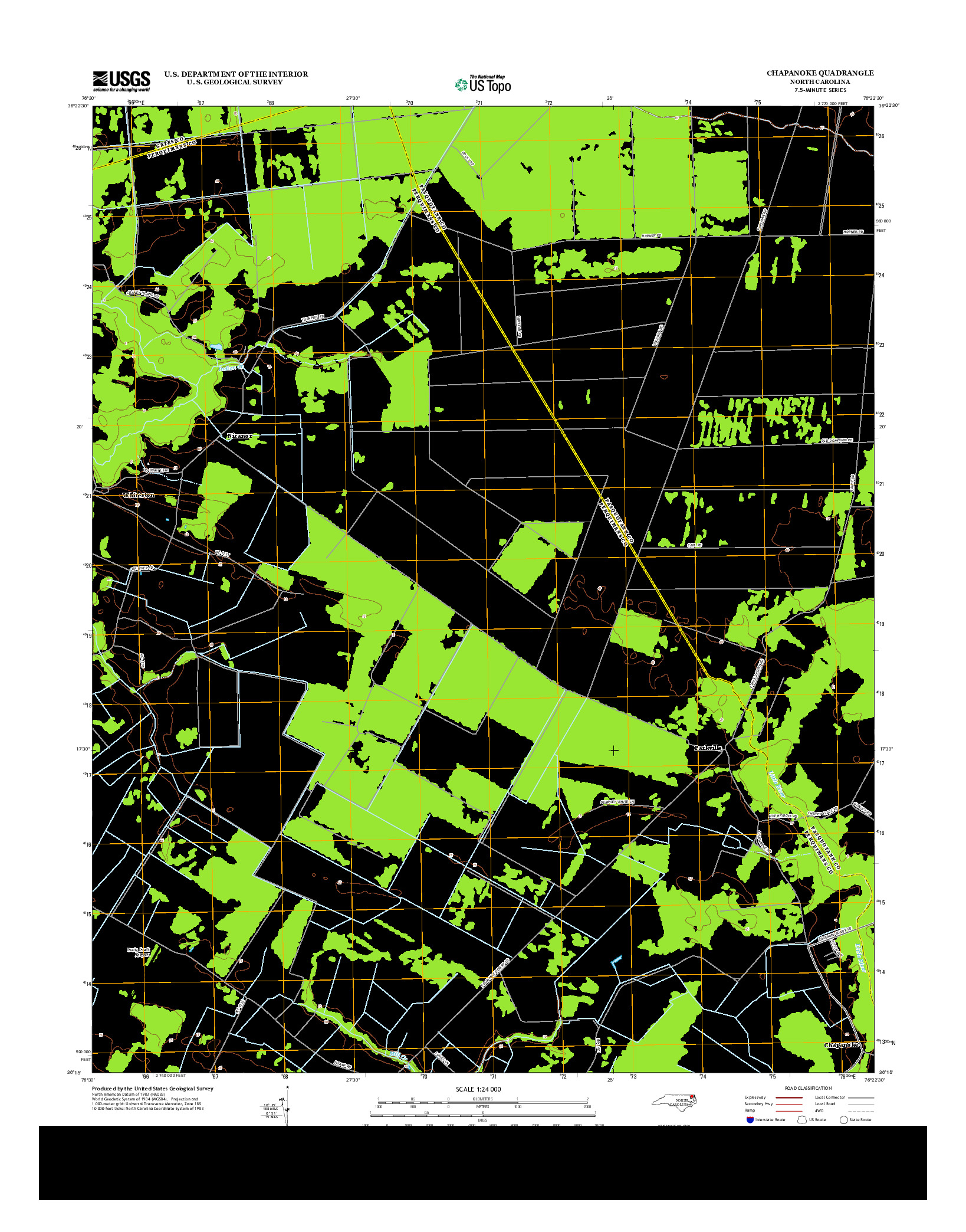 USGS US TOPO 7.5-MINUTE MAP FOR CHAPANOKE, NC 2013