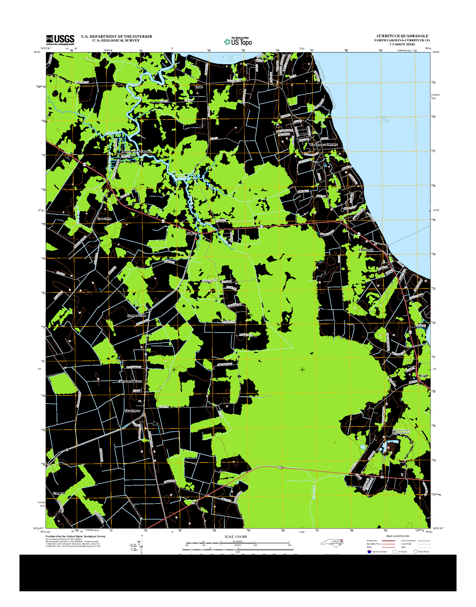 USGS US TOPO 7.5-MINUTE MAP FOR CURRITUCK, NC 2013