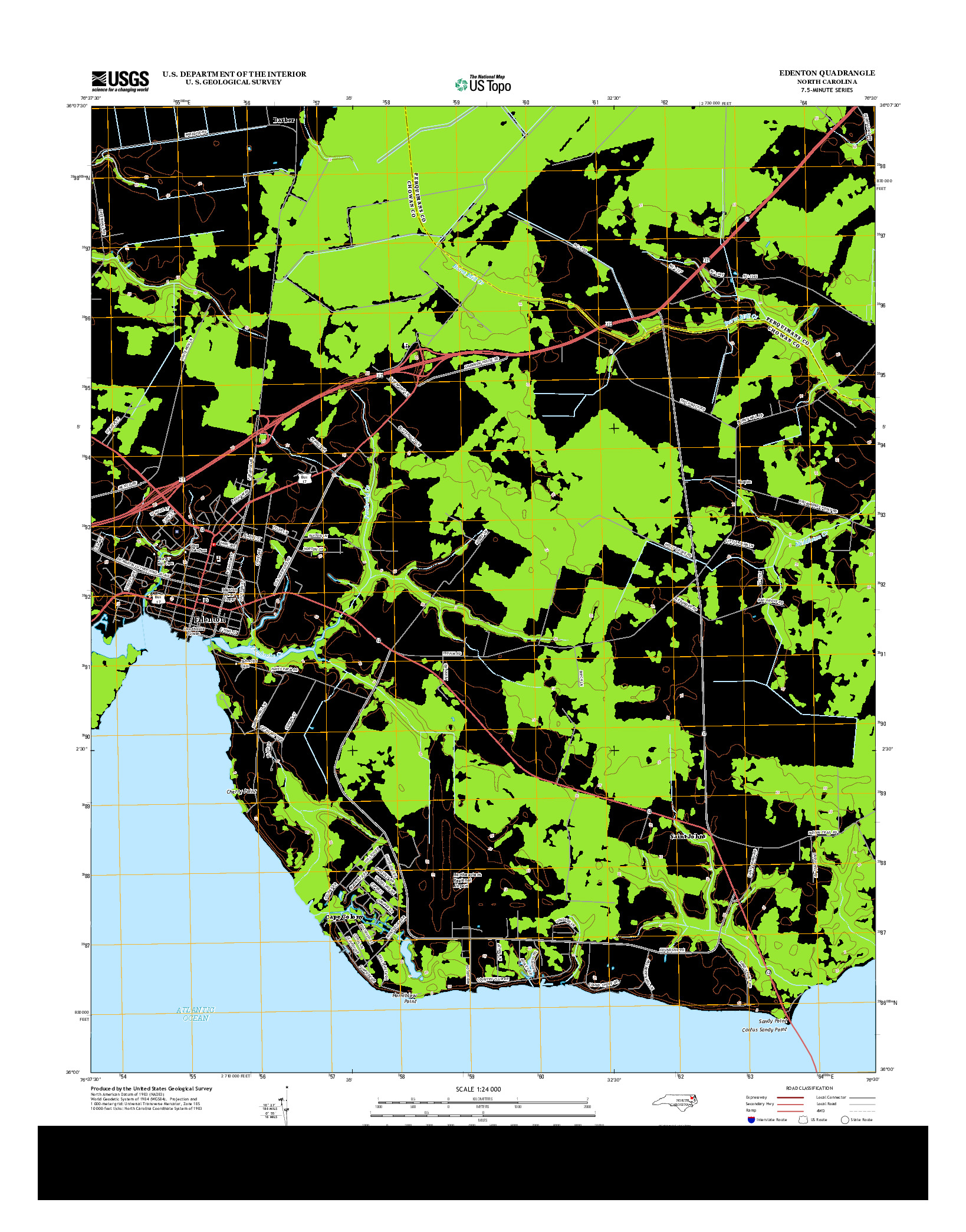 USGS US TOPO 7.5-MINUTE MAP FOR EDENTON, NC 2013