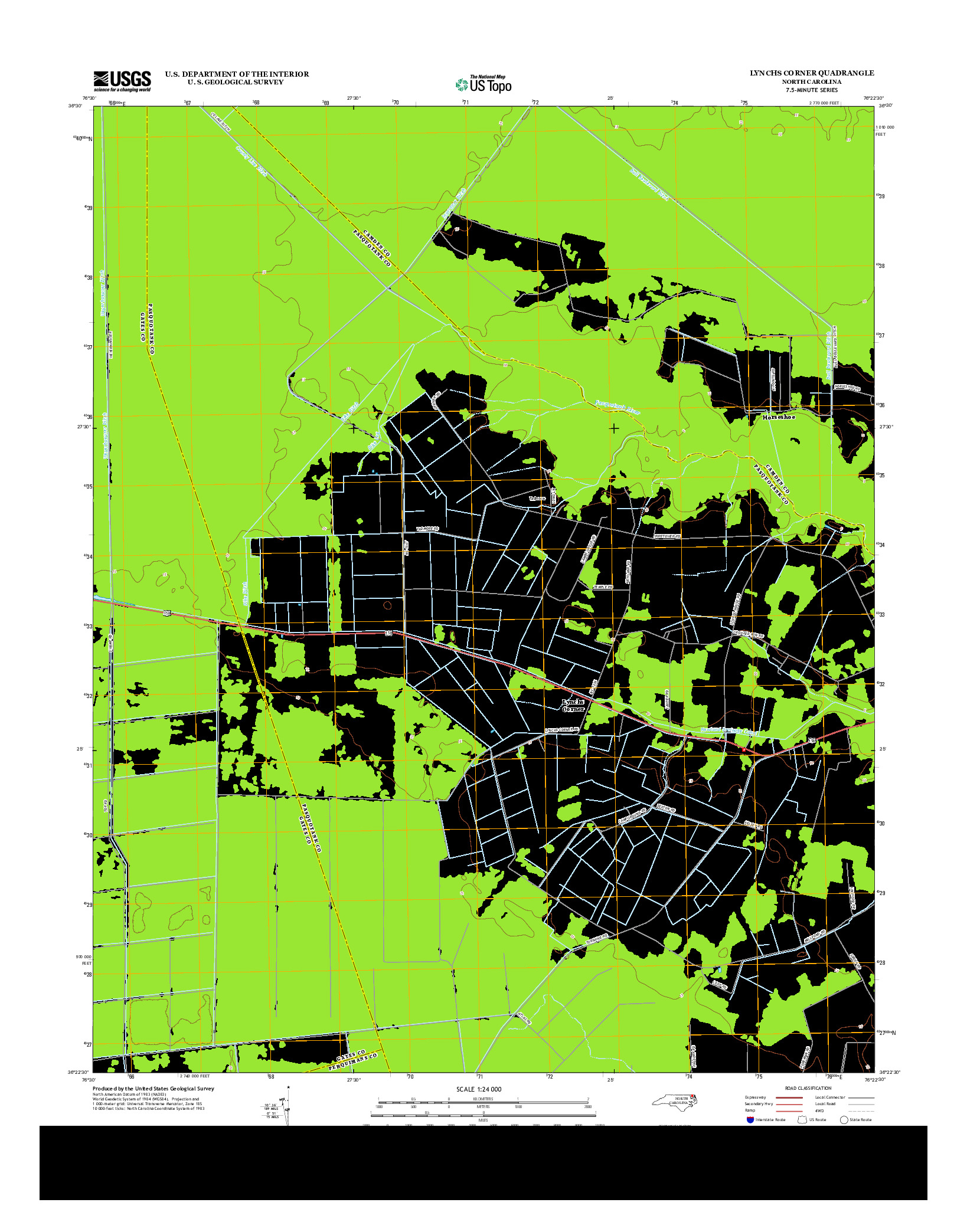 USGS US TOPO 7.5-MINUTE MAP FOR LYNCHS CORNER, NC 2013