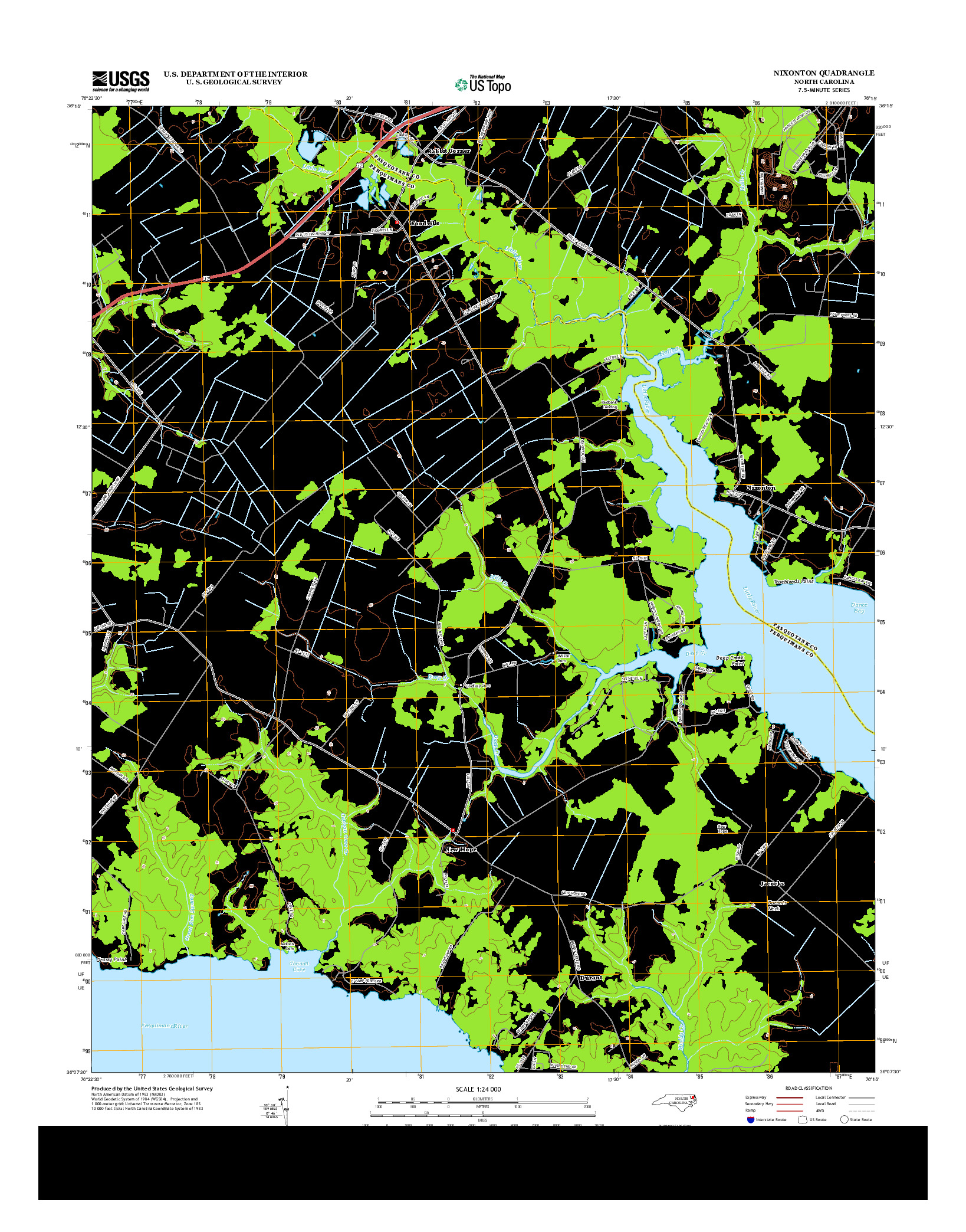 USGS US TOPO 7.5-MINUTE MAP FOR NIXONTON, NC 2013