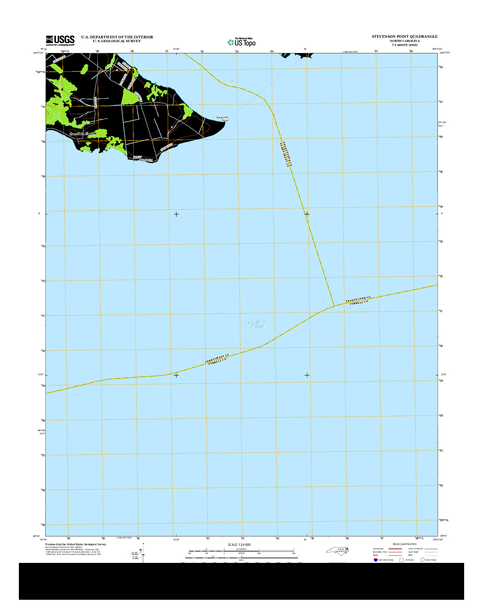 USGS US TOPO 7.5-MINUTE MAP FOR STEVENSON POINT, NC 2013