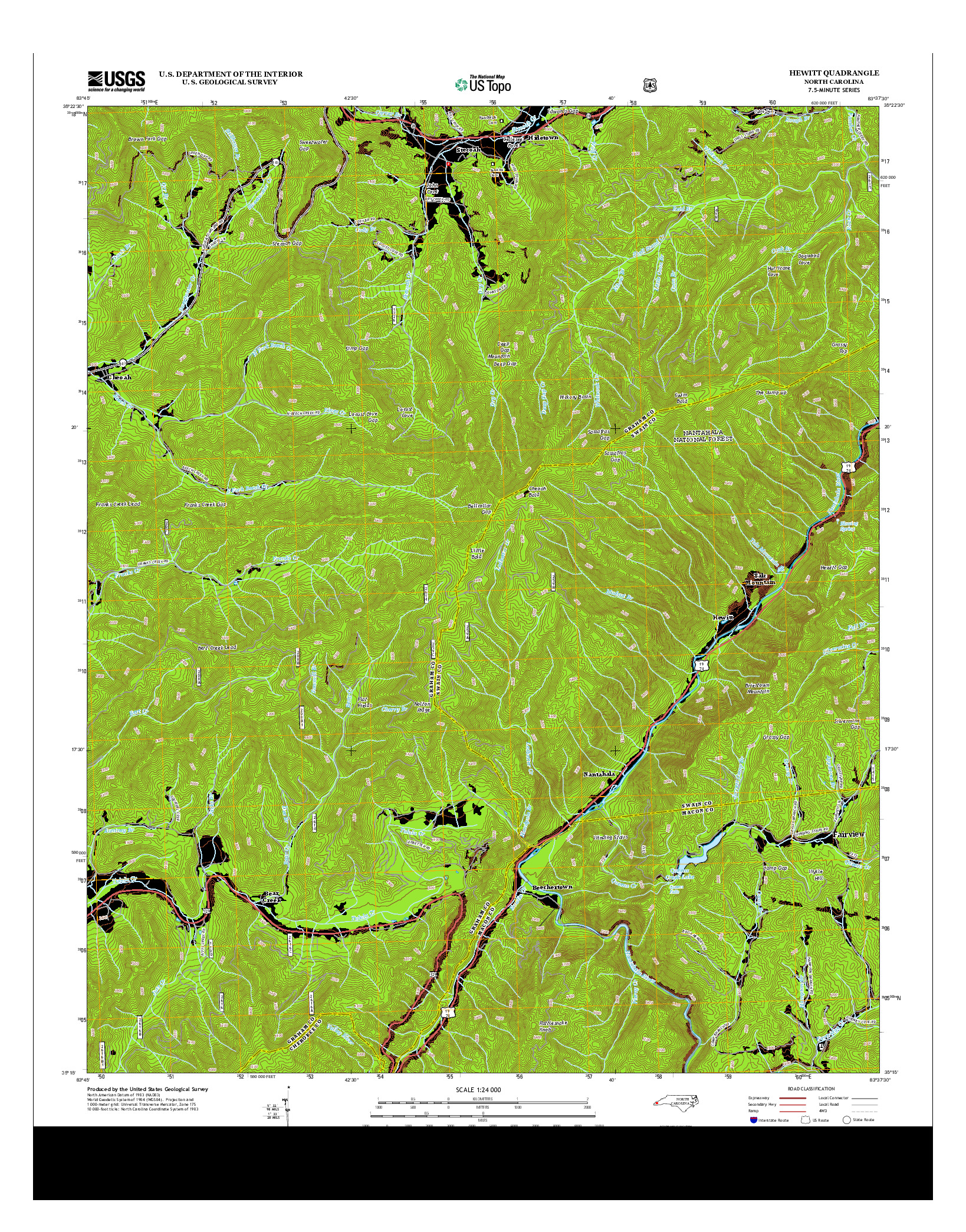 USGS US TOPO 7.5-MINUTE MAP FOR HEWITT, NC 2013