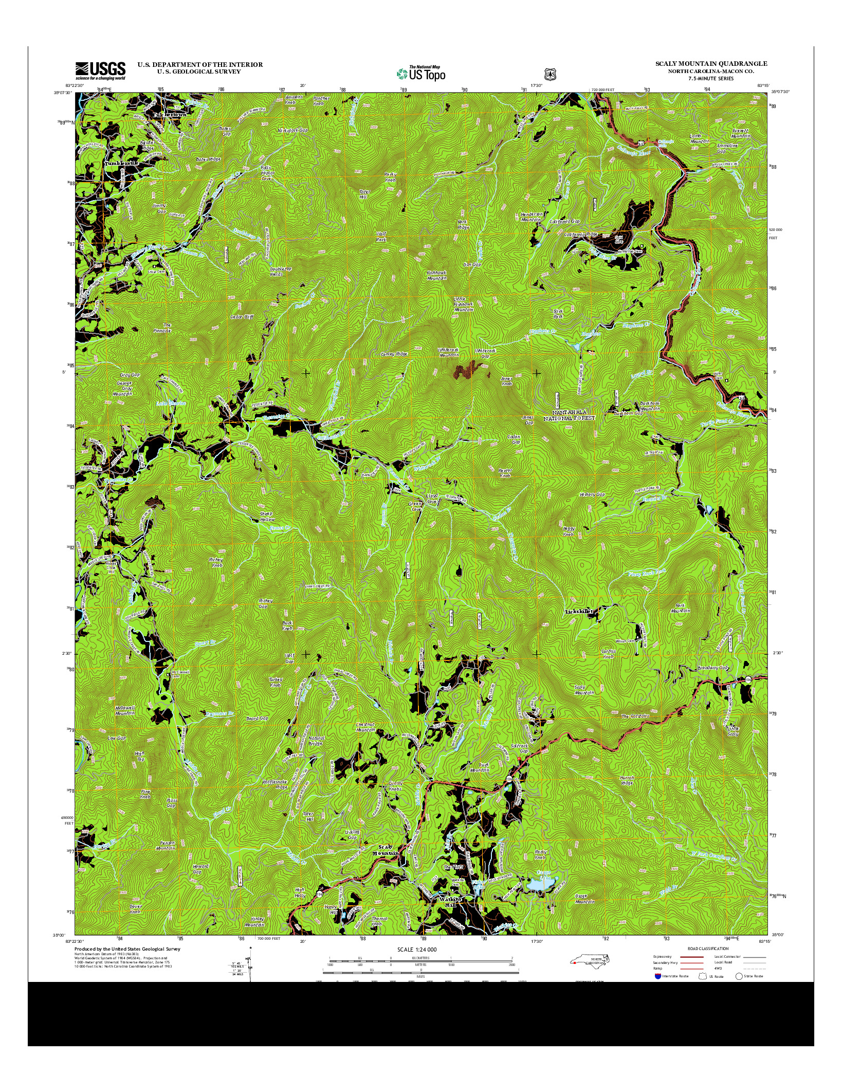 USGS US TOPO 7.5-MINUTE MAP FOR SCALY MOUNTAIN, NC 2013