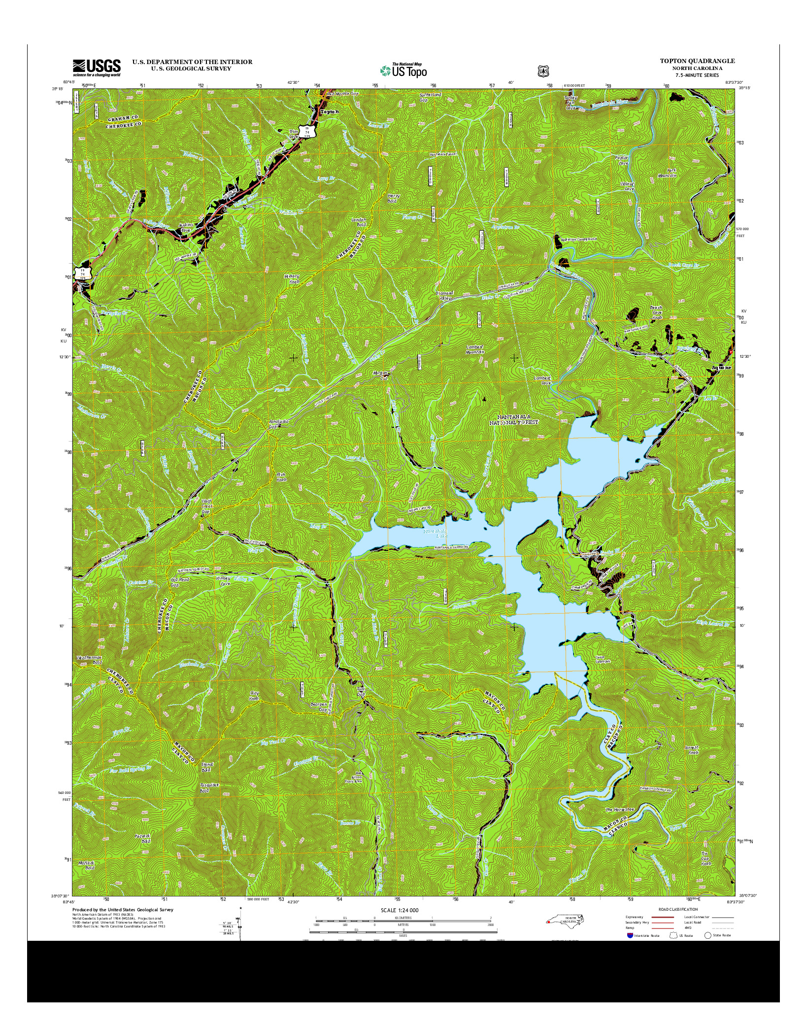 USGS US TOPO 7.5-MINUTE MAP FOR TOPTON, NC 2013