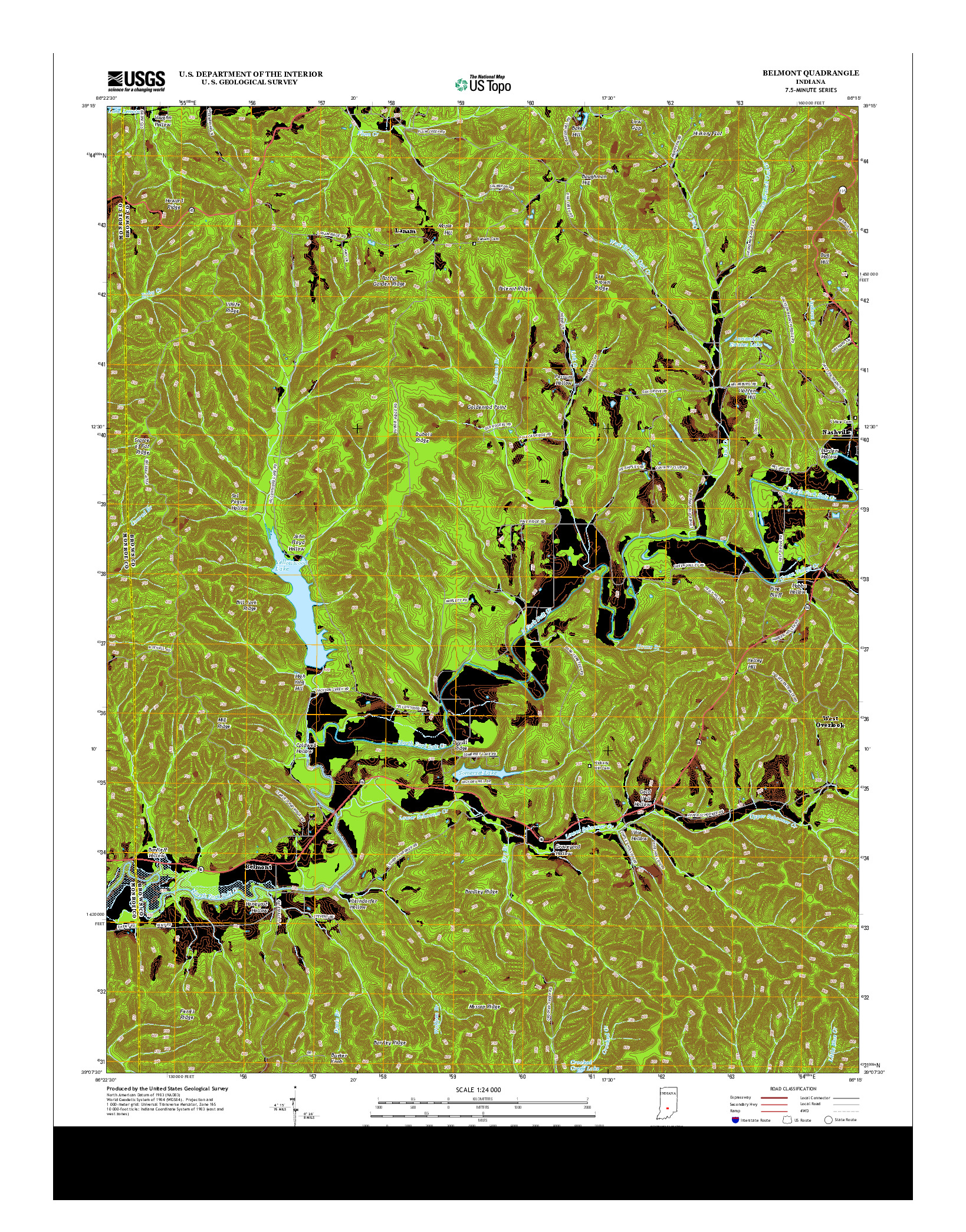 USGS US TOPO 7.5-MINUTE MAP FOR BELMONT, IN 2013