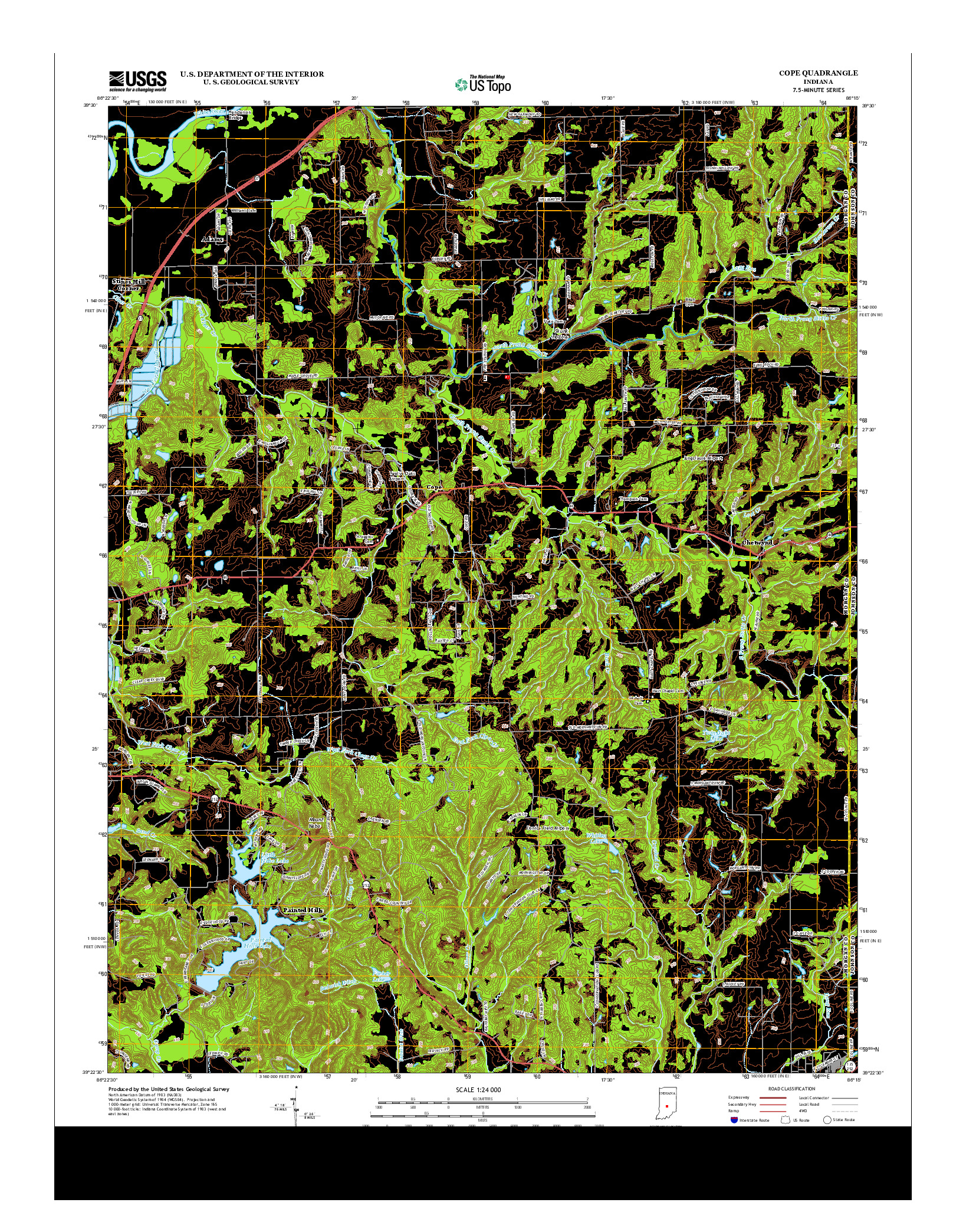USGS US TOPO 7.5-MINUTE MAP FOR COPE, IN 2013