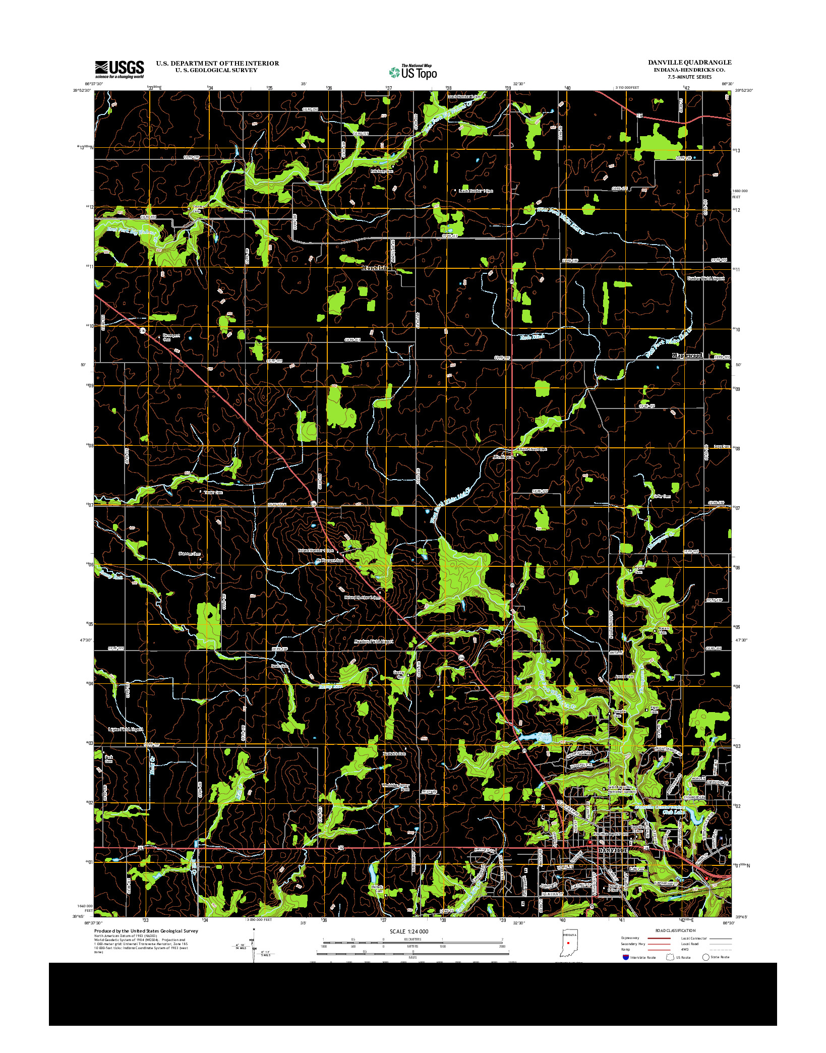 USGS US TOPO 7.5-MINUTE MAP FOR DANVILLE, IN 2013