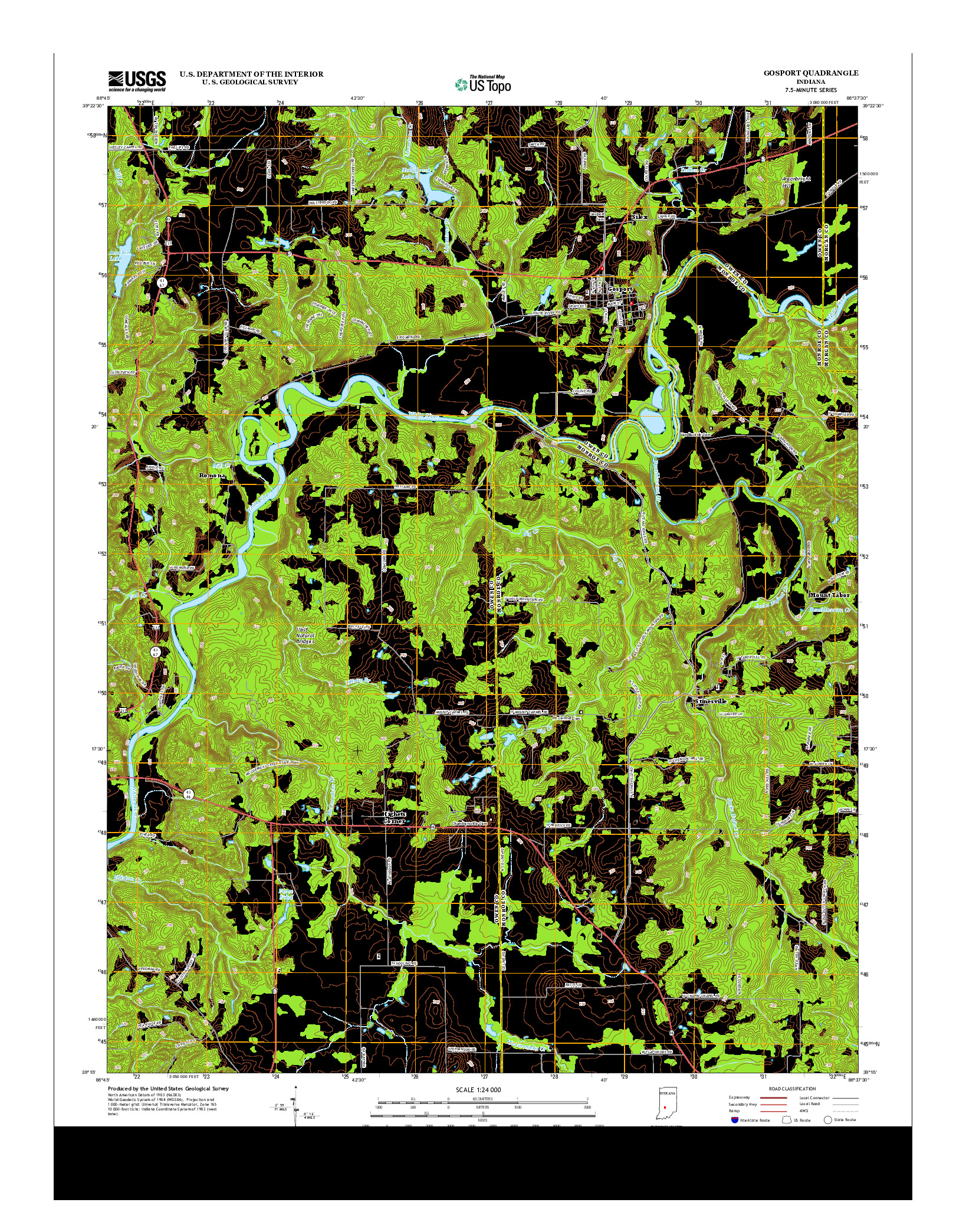 USGS US TOPO 7.5-MINUTE MAP FOR GOSPORT, IN 2013