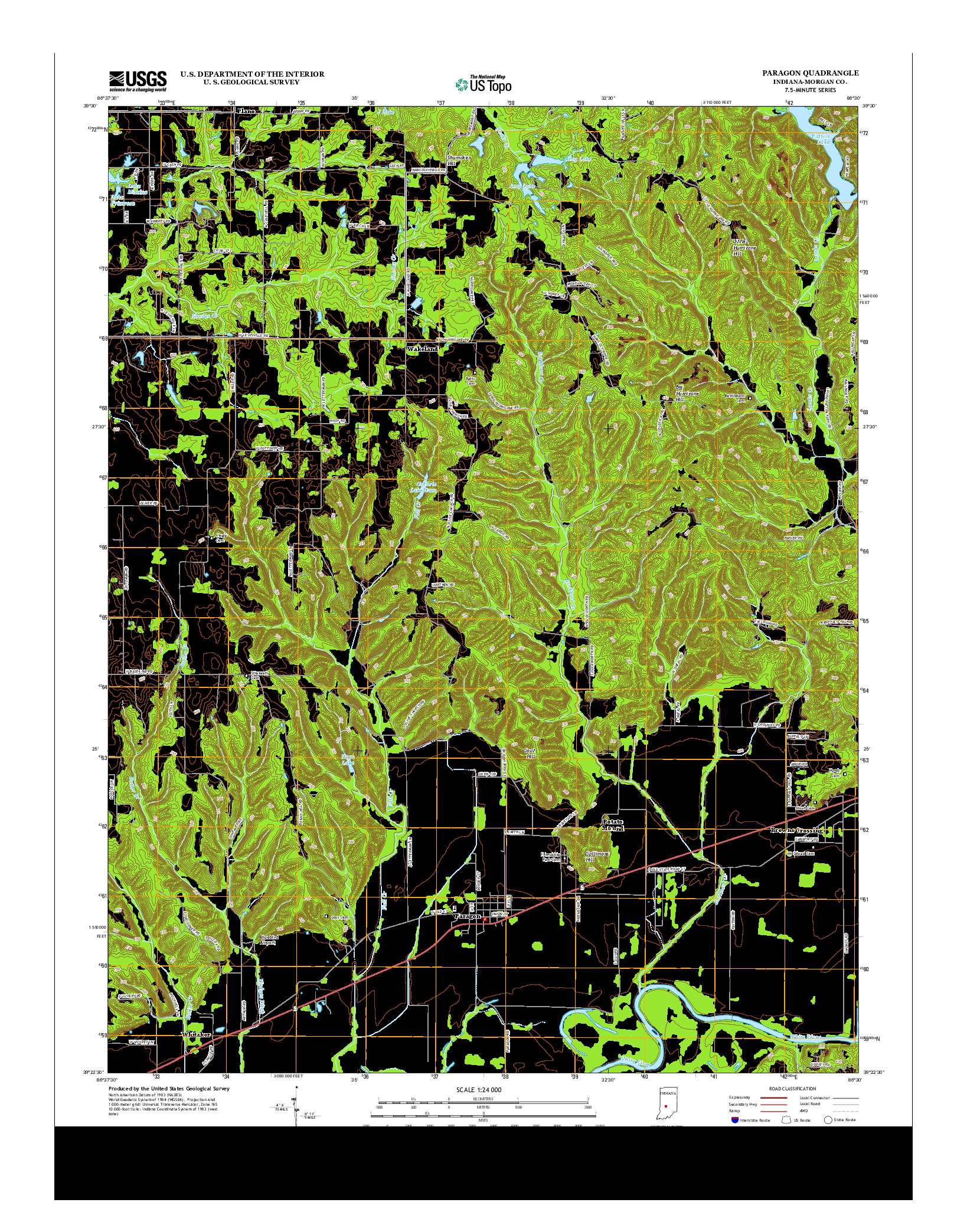 USGS US TOPO 7.5-MINUTE MAP FOR PARAGON, IN 2013