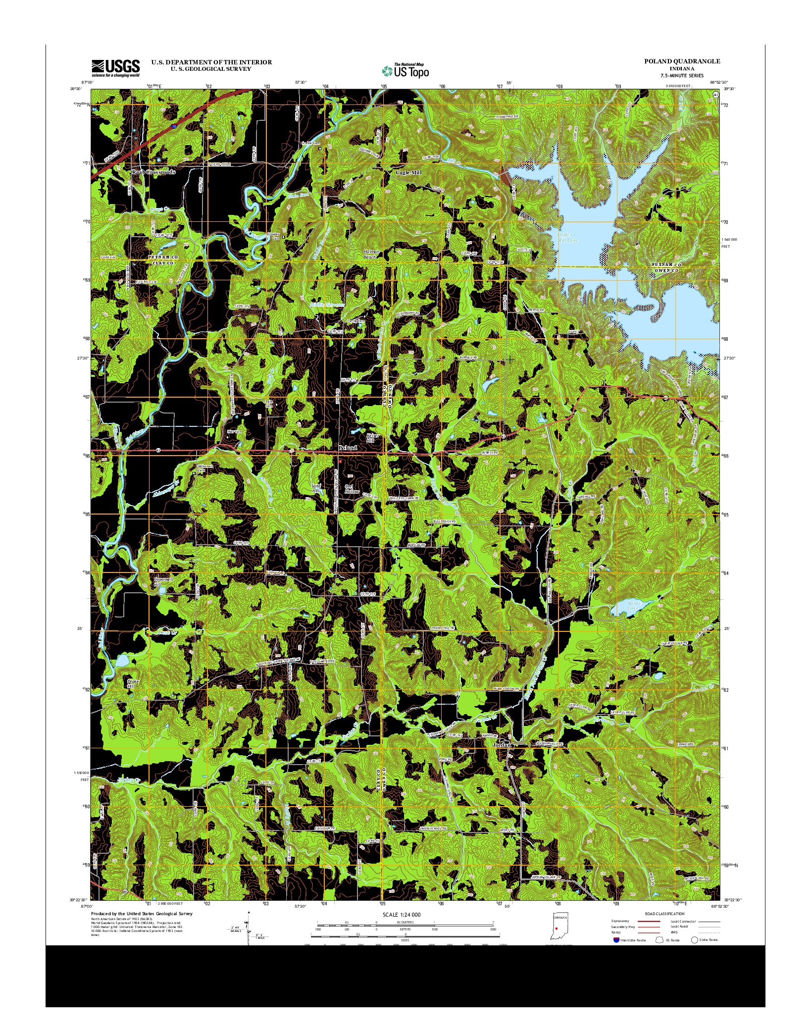 USGS US TOPO 7.5-MINUTE MAP FOR POLAND, IN 2013