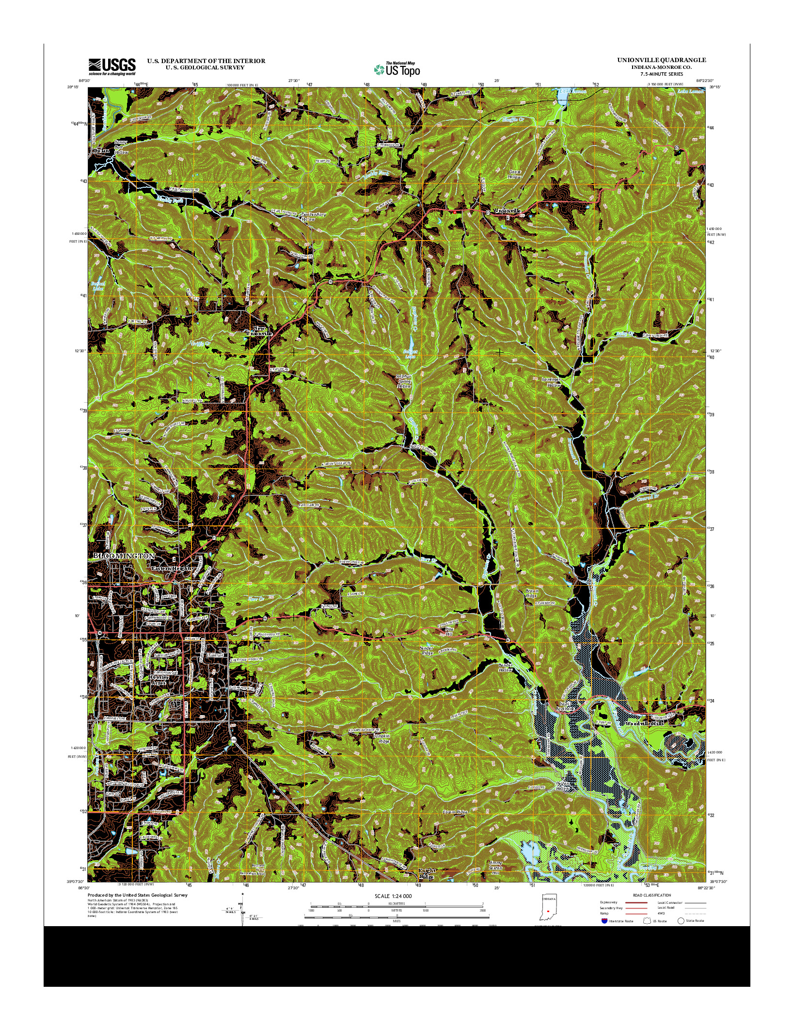 USGS US TOPO 7.5-MINUTE MAP FOR UNIONVILLE, IN 2013
