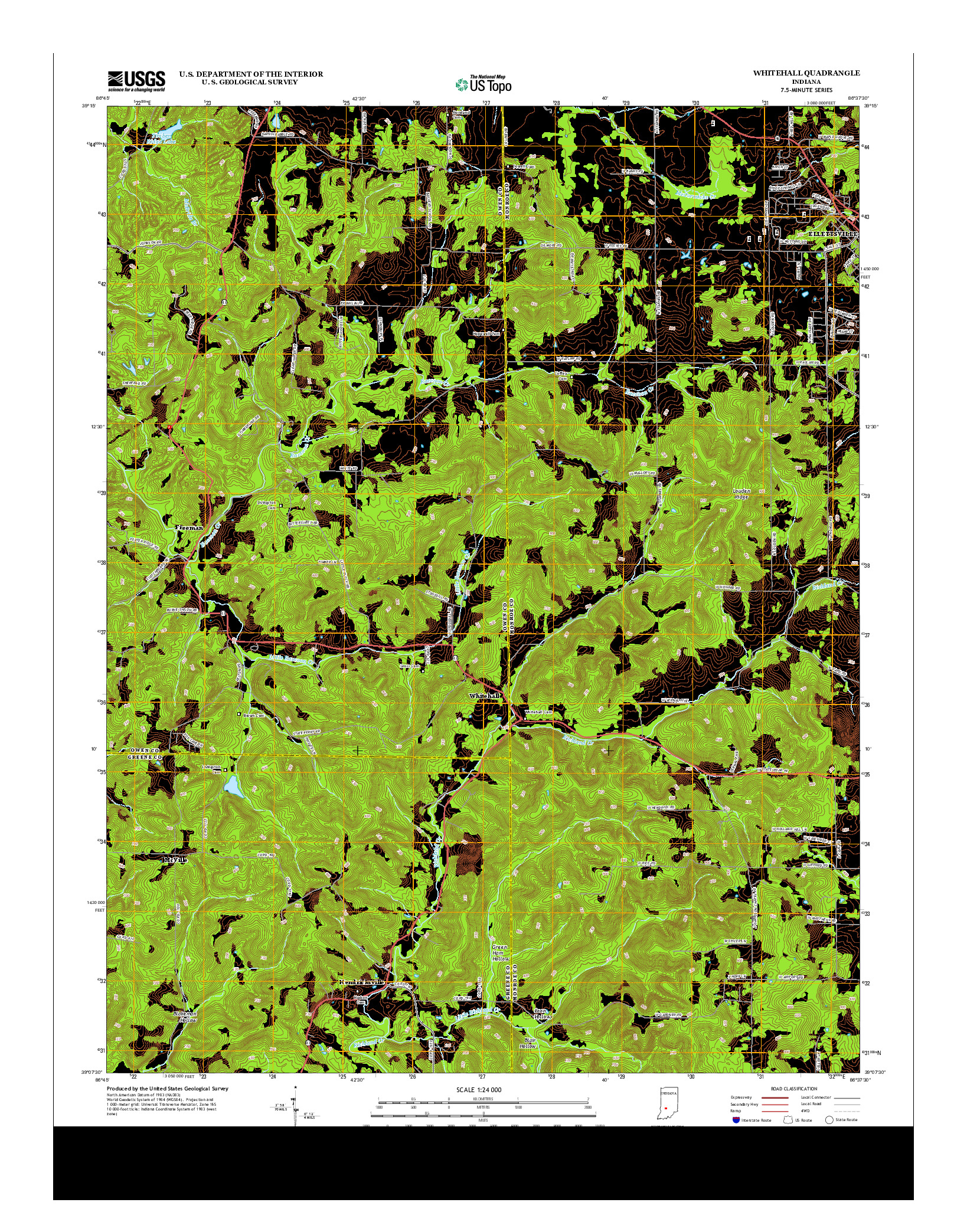 USGS US TOPO 7.5-MINUTE MAP FOR WHITEHALL, IN 2013