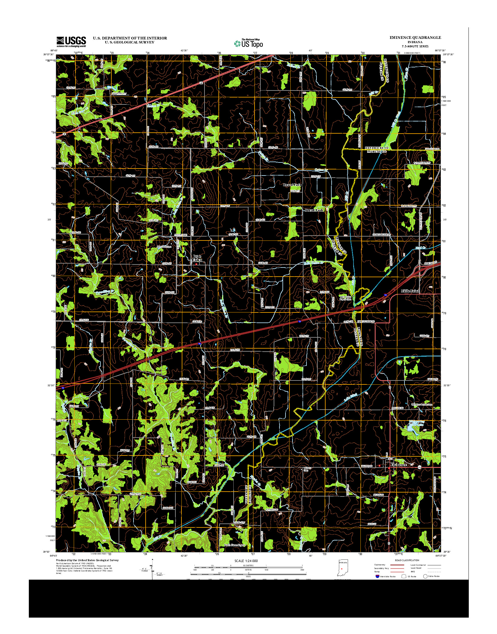 USGS US TOPO 7.5-MINUTE MAP FOR EMINENCE, IN 2013