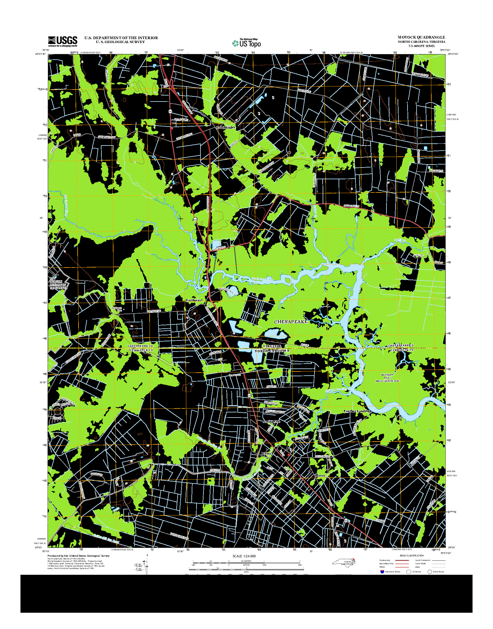 USGS US TOPO 7.5-MINUTE MAP FOR MOYOCK, NC-VA 2013