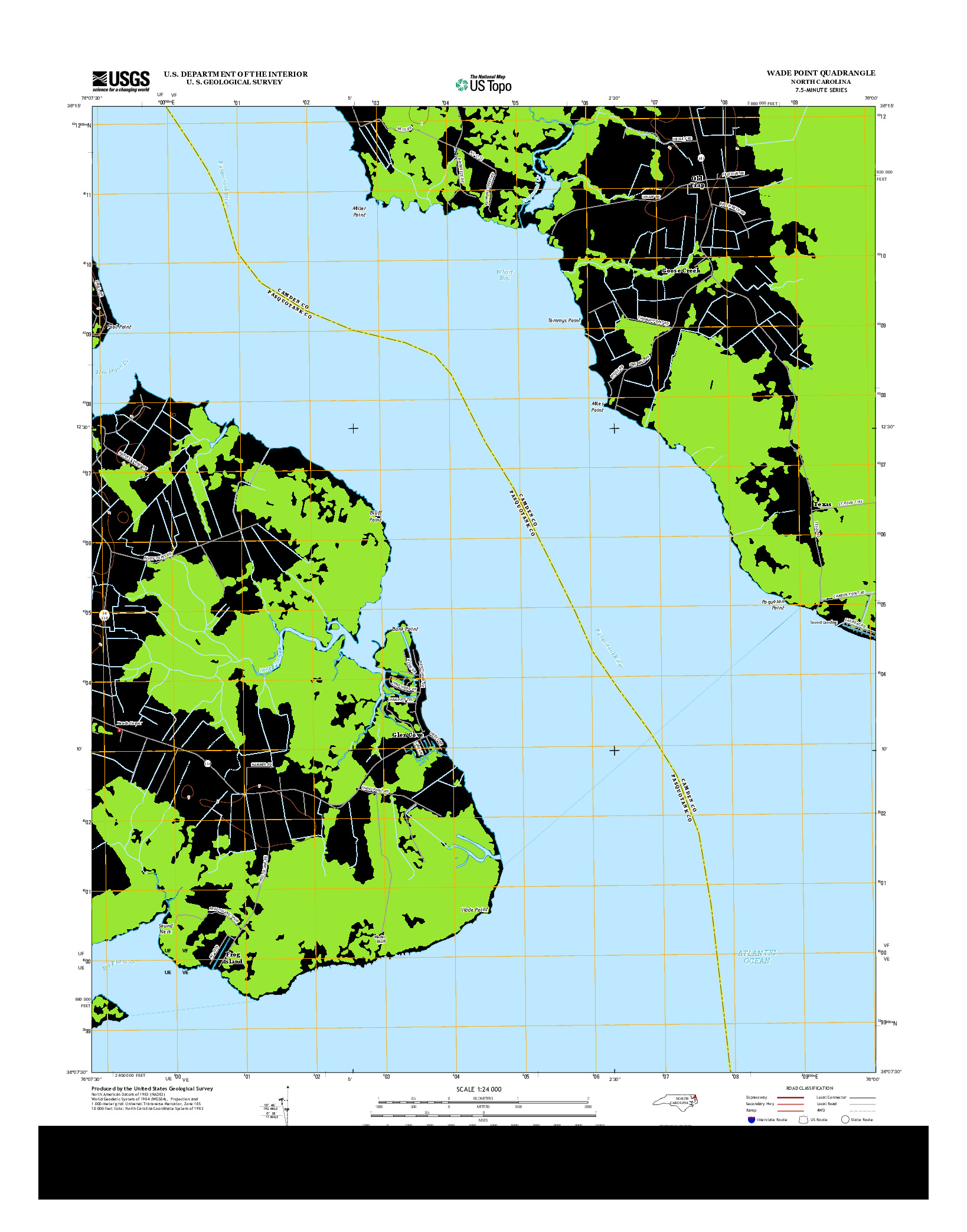 USGS US TOPO 7.5-MINUTE MAP FOR WADE POINT, NC 2013