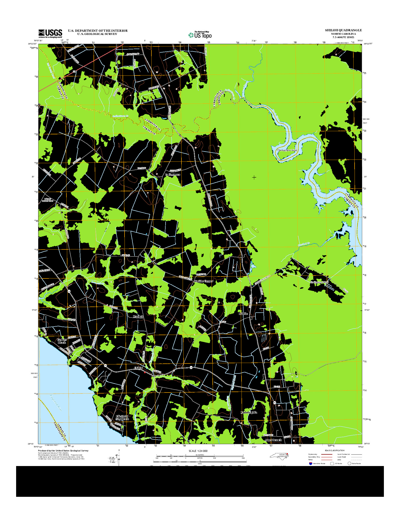 USGS US TOPO 7.5-MINUTE MAP FOR SHILOH, NC 2013