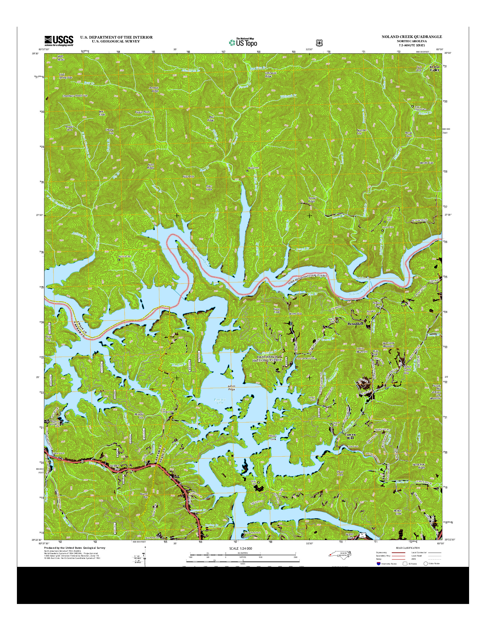 USGS US TOPO 7.5-MINUTE MAP FOR NOLAND CREEK, NC 2013