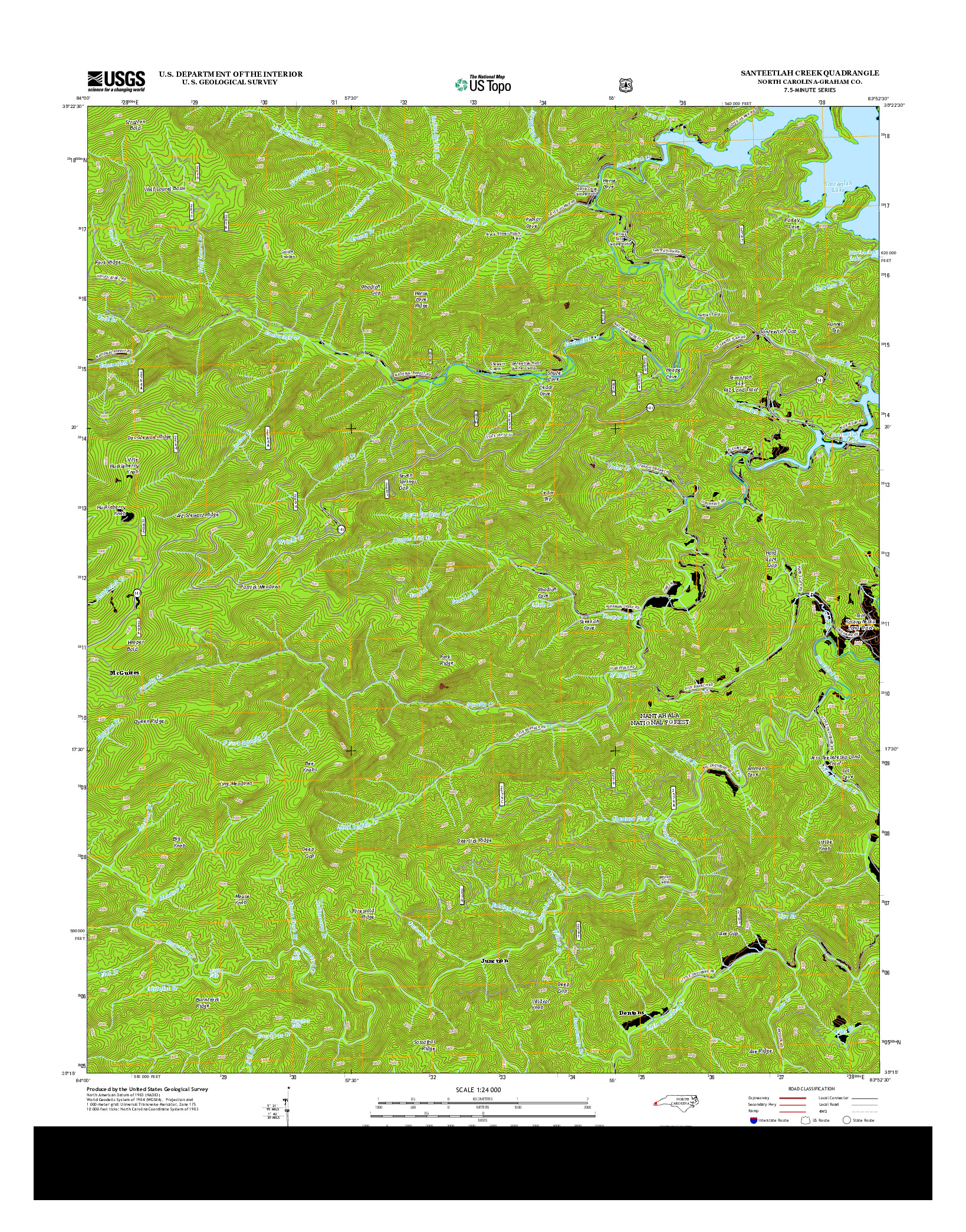 USGS US TOPO 7.5-MINUTE MAP FOR SANTEETLAH CREEK, NC 2013