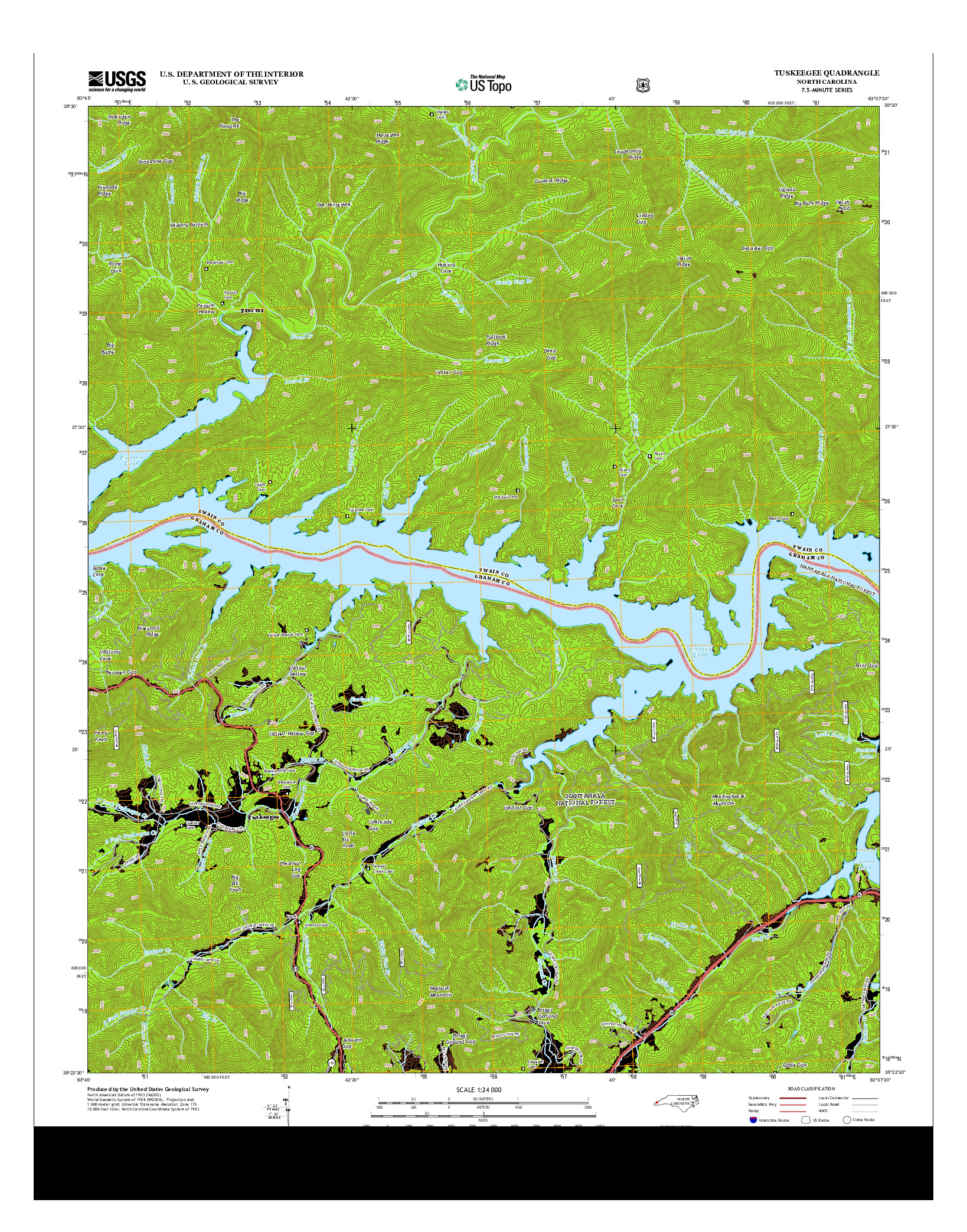 USGS US TOPO 7.5-MINUTE MAP FOR TUSKEEGEE, NC 2013