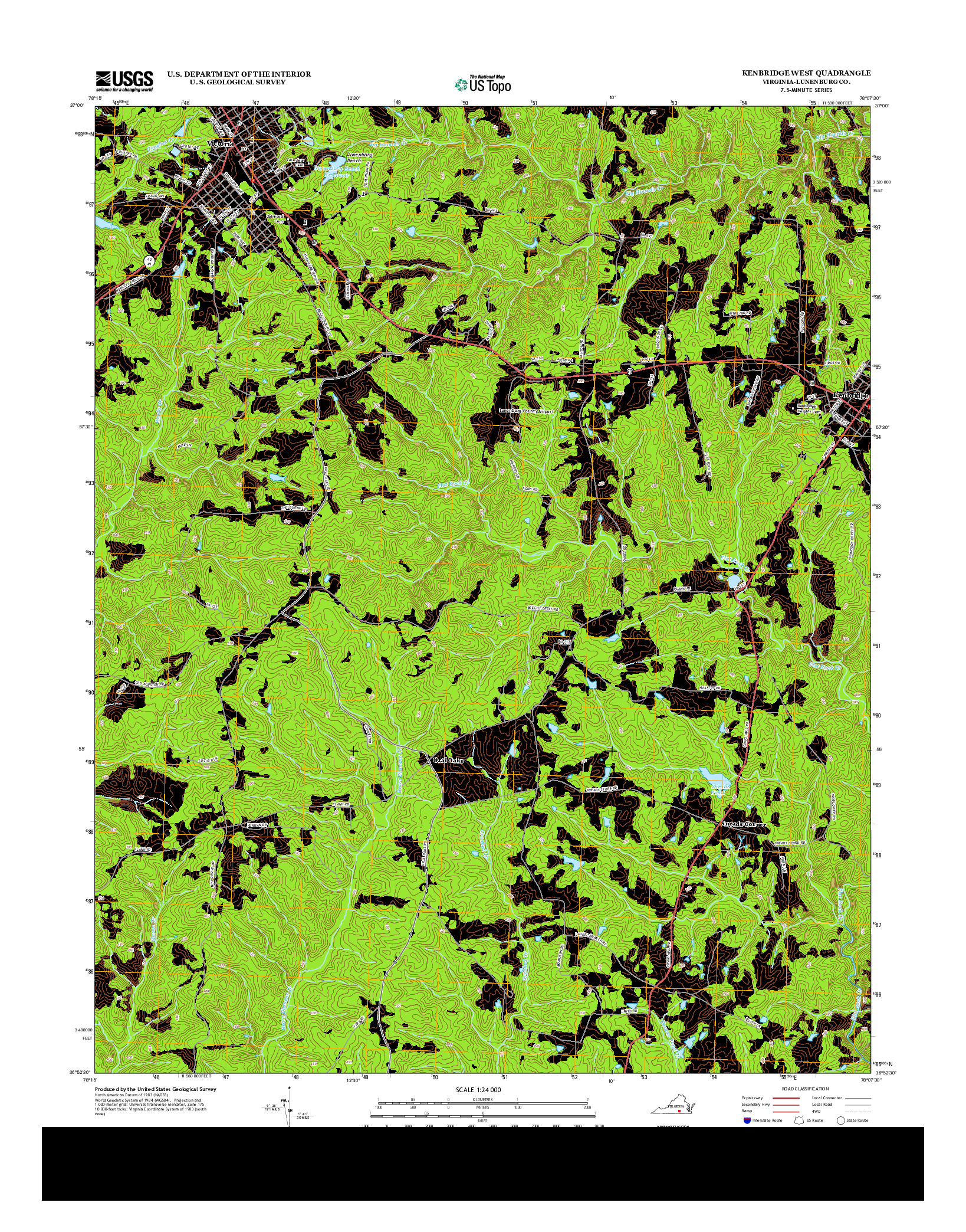 USGS US TOPO 7.5-MINUTE MAP FOR KENBRIDGE WEST, VA 2013