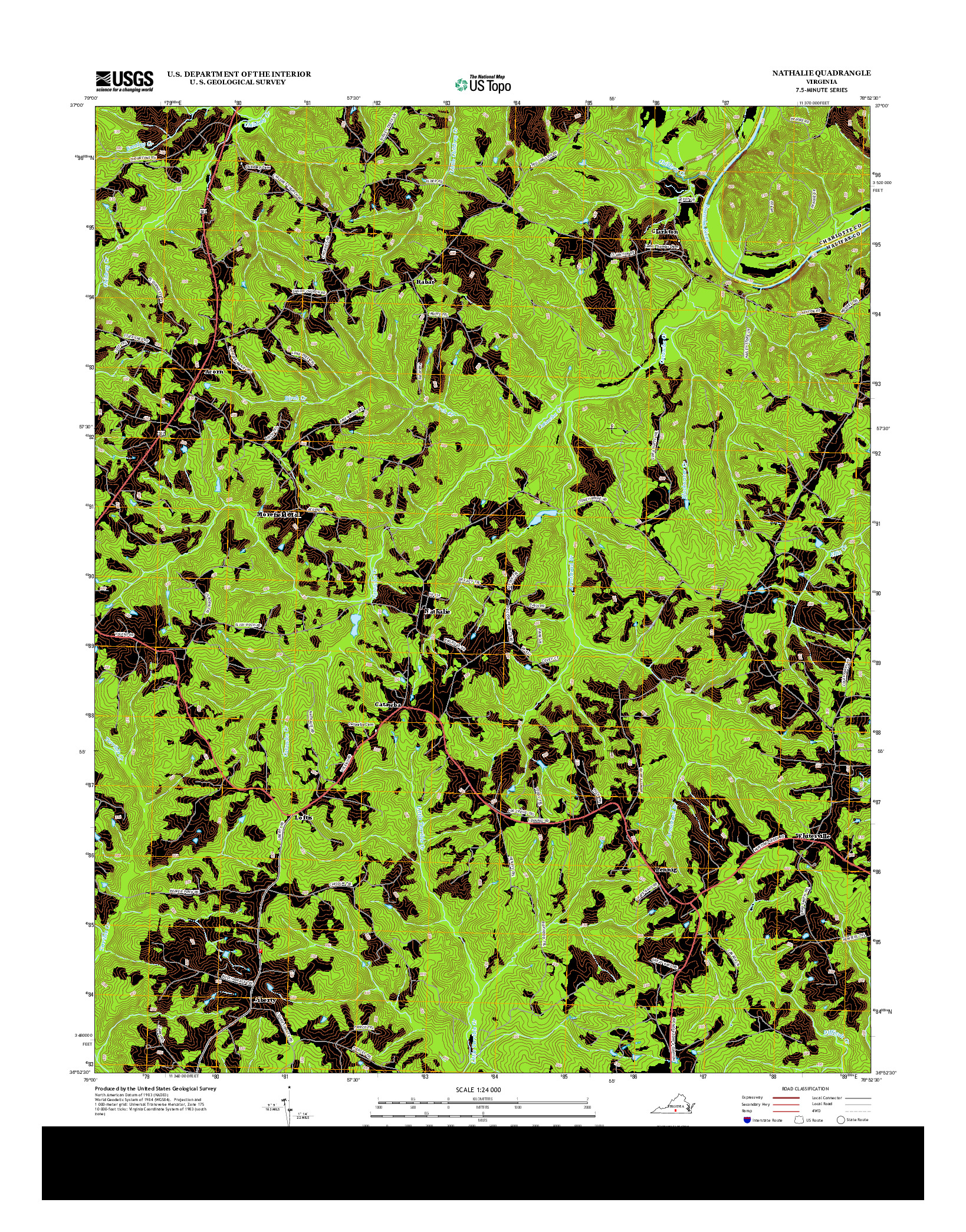 USGS US TOPO 7.5-MINUTE MAP FOR NATHALIE, VA 2013