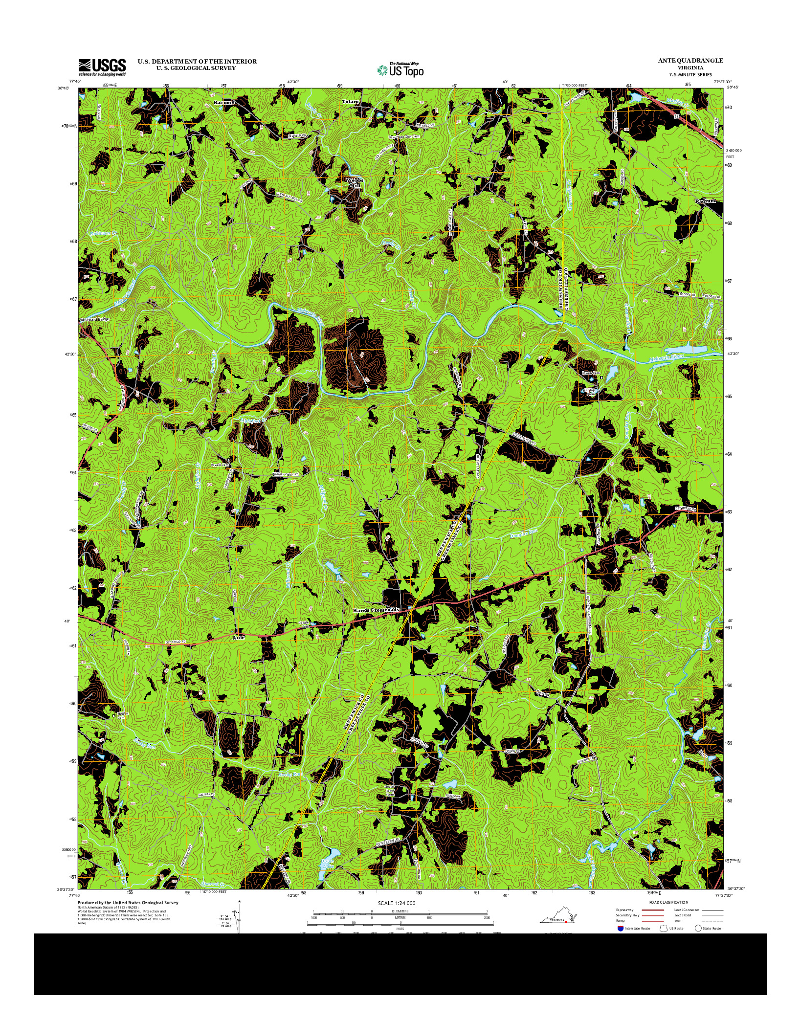 USGS US TOPO 7.5-MINUTE MAP FOR ANTE, VA 2013