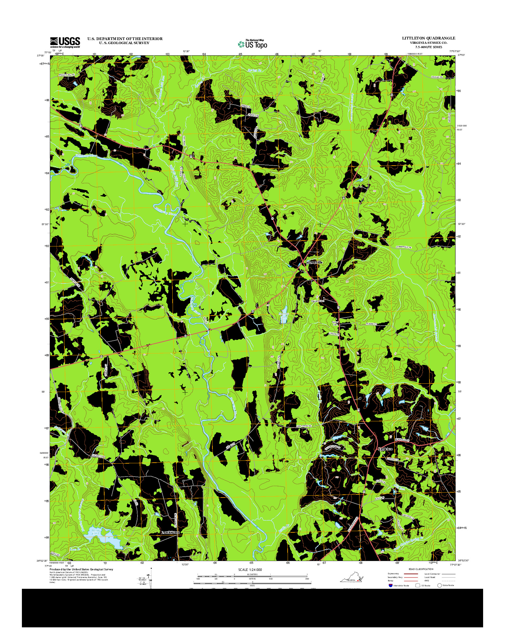 USGS US TOPO 7.5-MINUTE MAP FOR LITTLETON, VA 2013