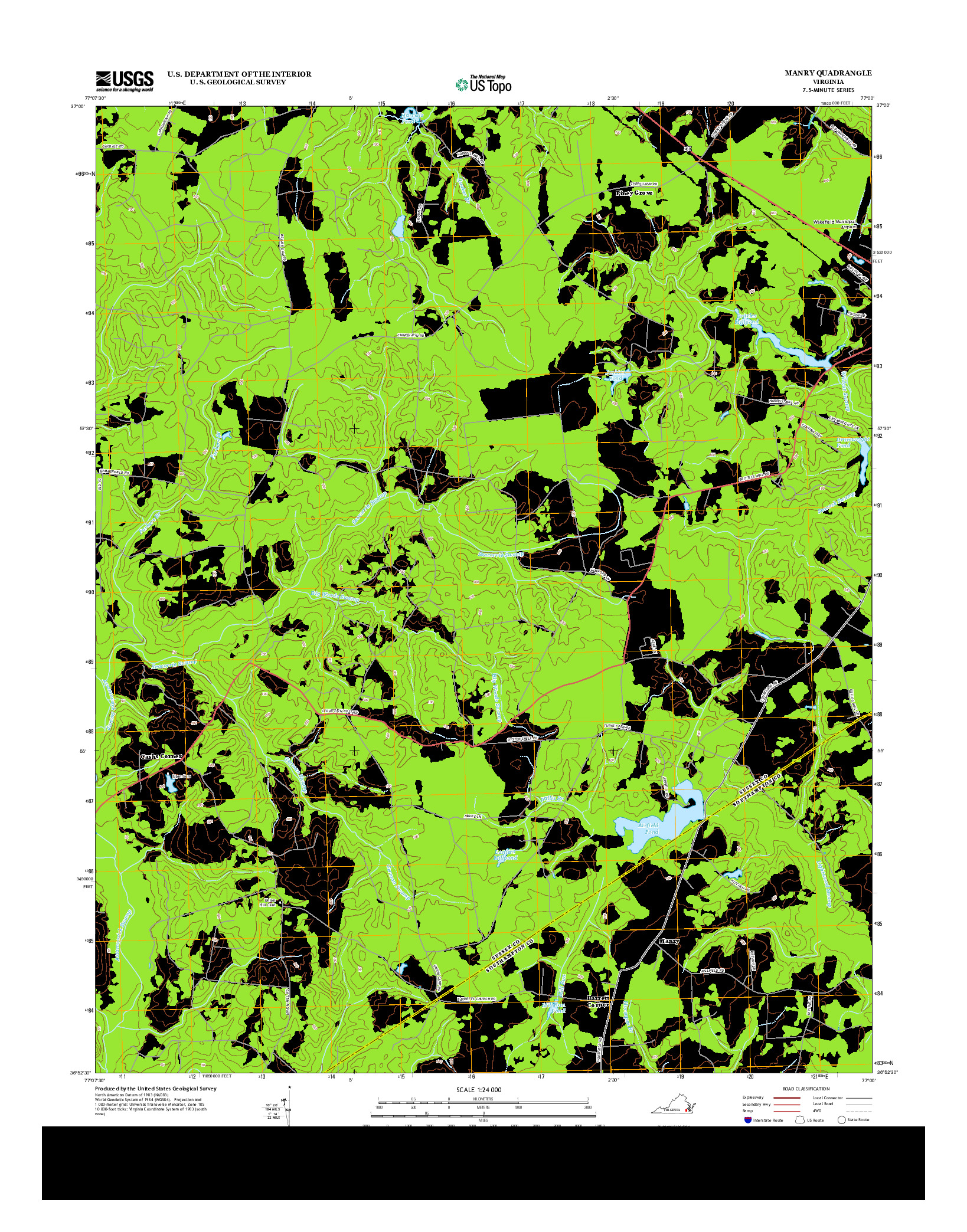 USGS US TOPO 7.5-MINUTE MAP FOR MANRY, VA 2013