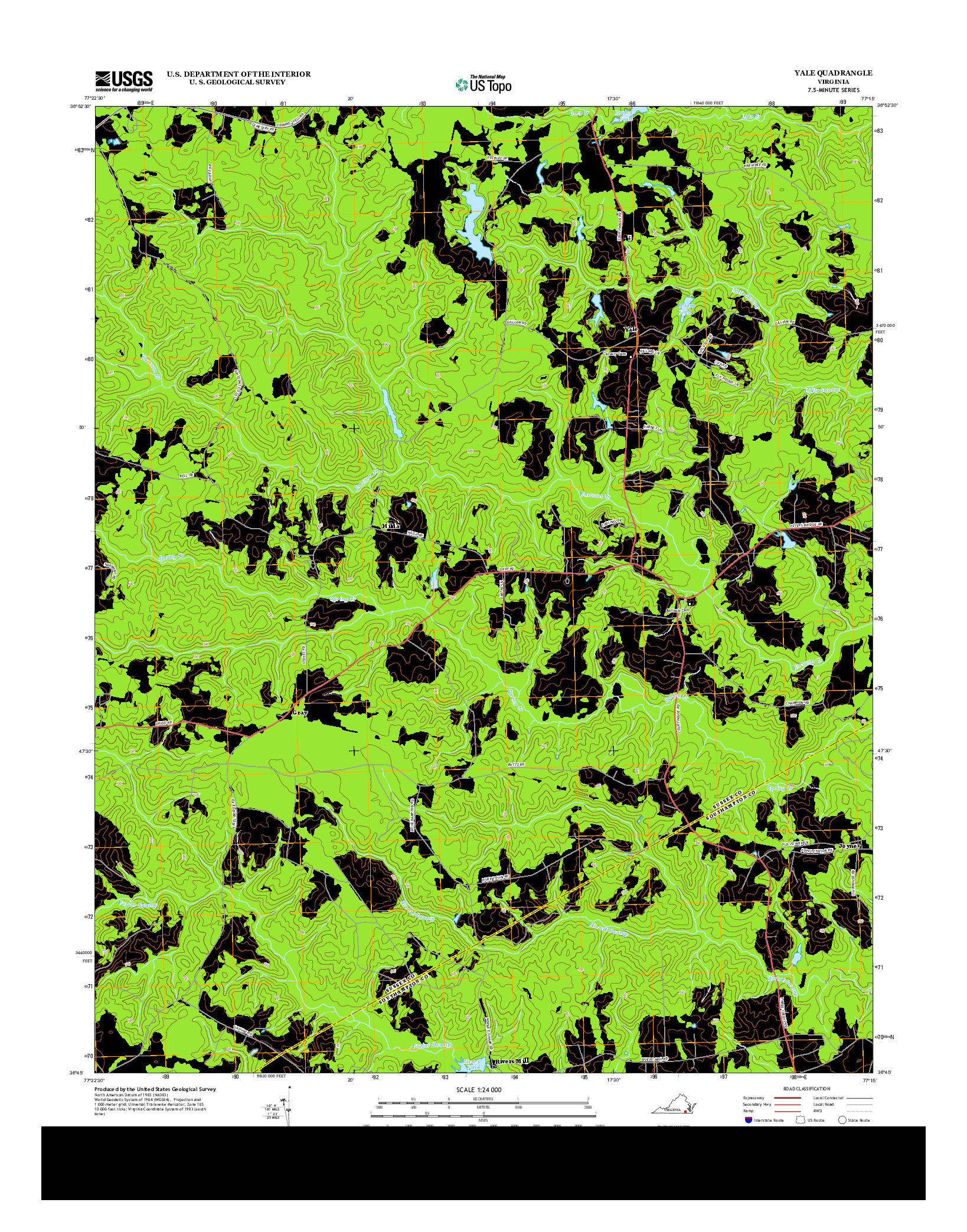 USGS US TOPO 7.5-MINUTE MAP FOR YALE, VA 2013