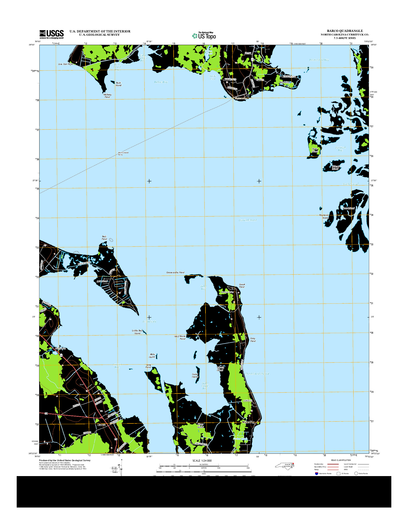 USGS US TOPO 7.5-MINUTE MAP FOR BARCO, NC 2013